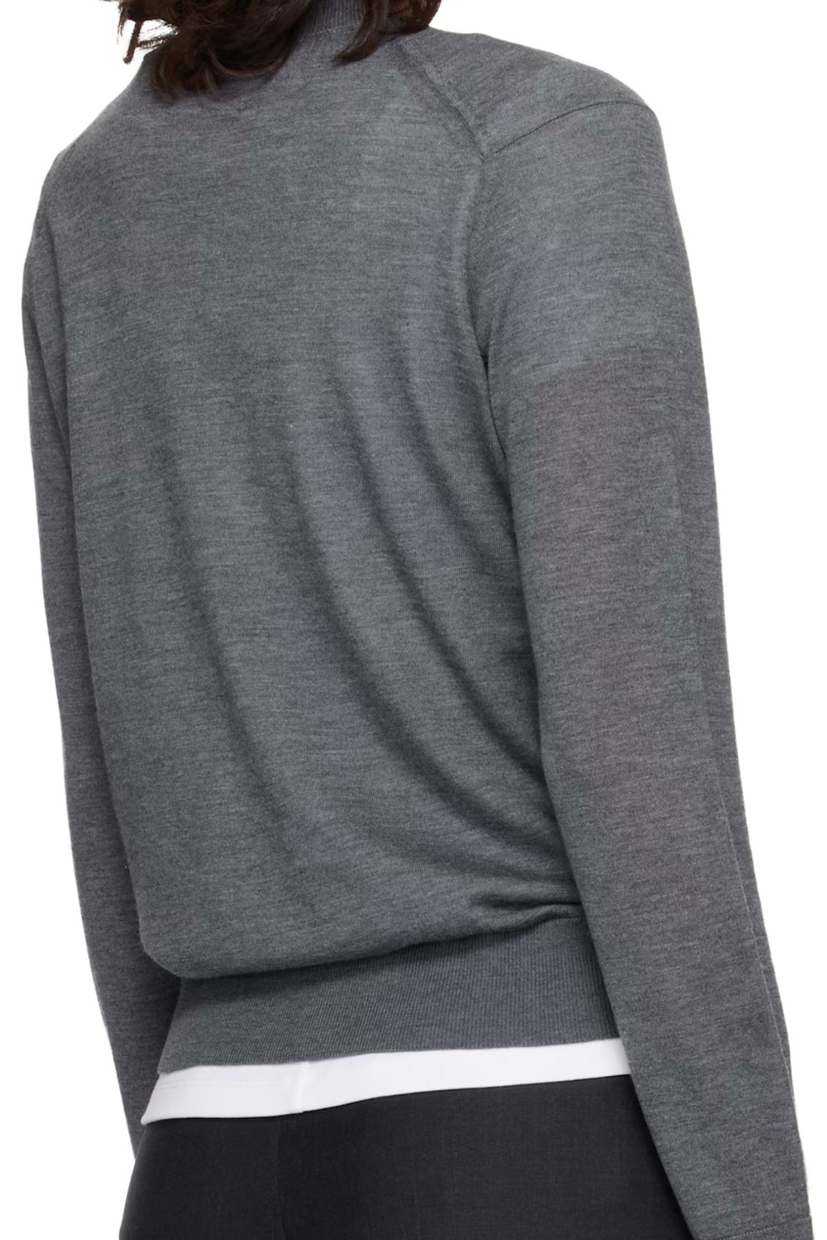 Loulou de Saison Ditto Fine Sweater - Anthracite Melange