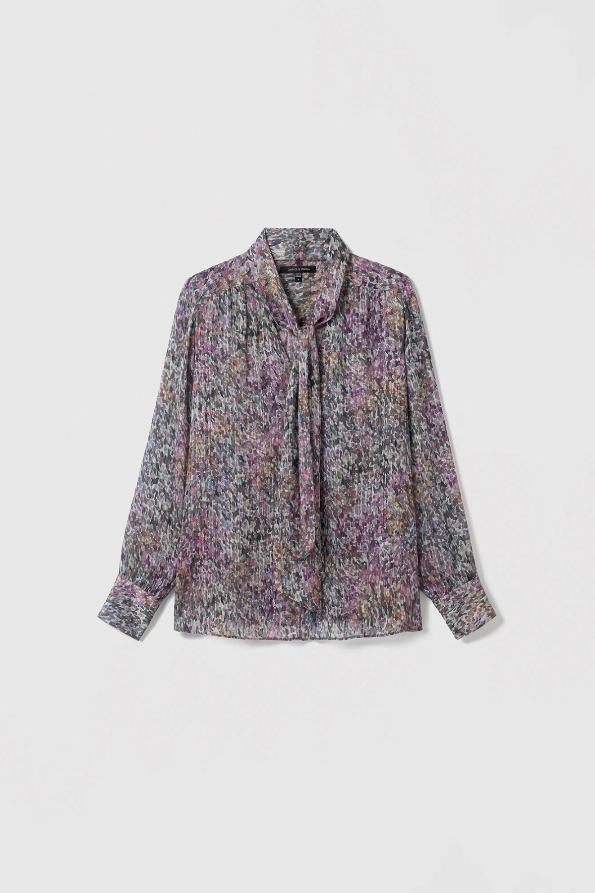Judith & Charles Floral Print Scarf Casey Blouse - Mulberry Print