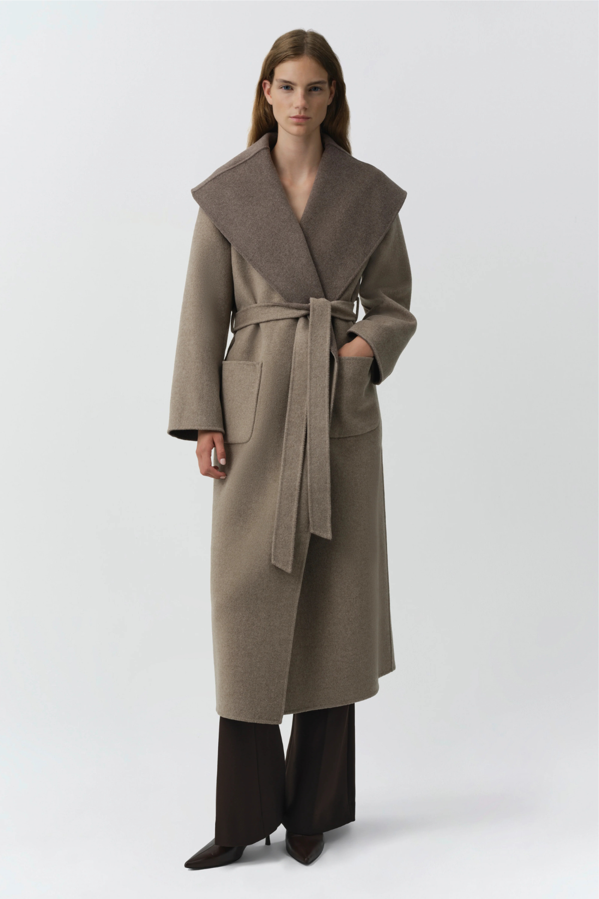 Simkhai Allura Reversible Belted Coat - Mushroom Multi