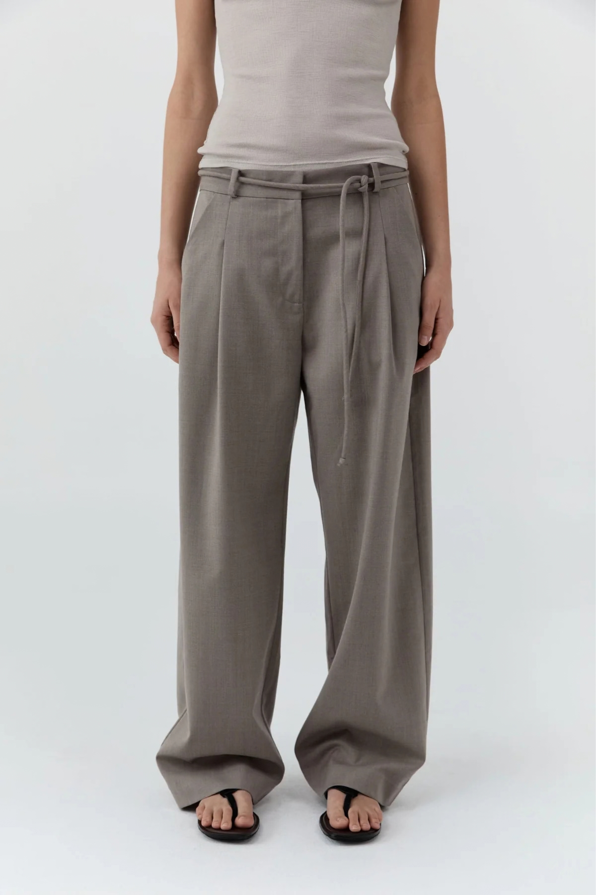 St. Agni Tailored Barrel Pants - Light Taupe