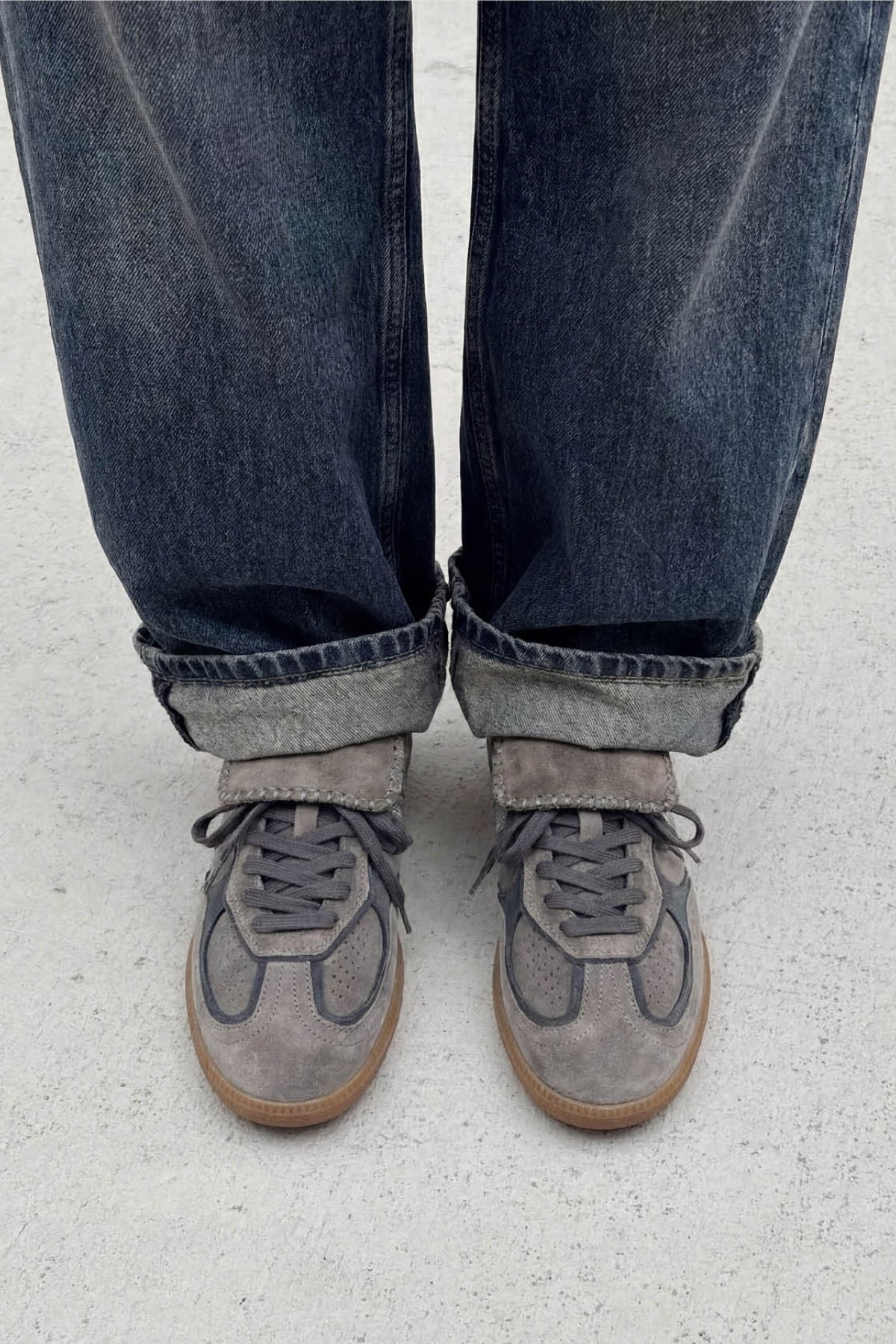 ALOHAS TB.490 Club Suede Leather Sneakers - Suede Dark Grey