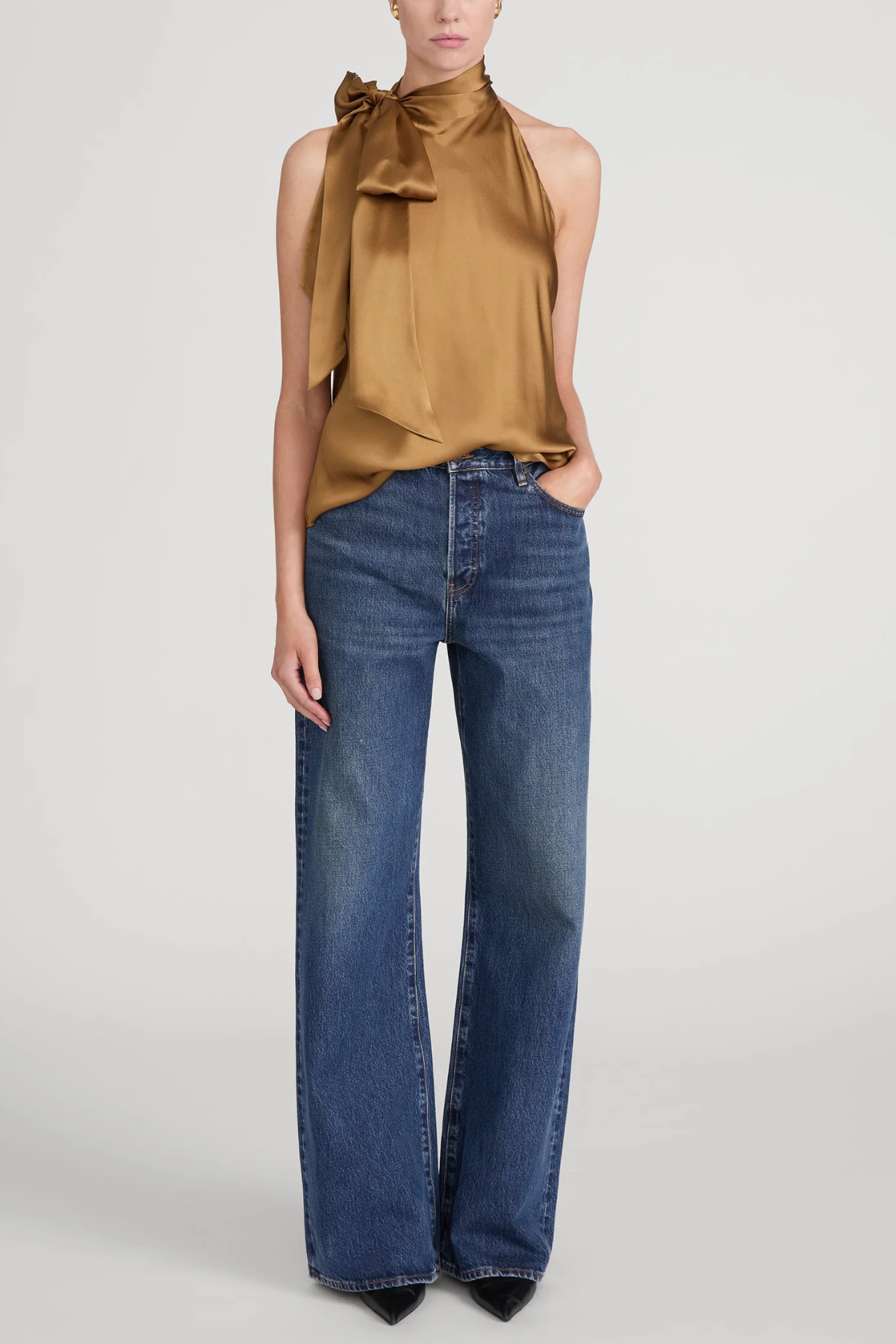 Frame The Ribbon Top - Dark Gold