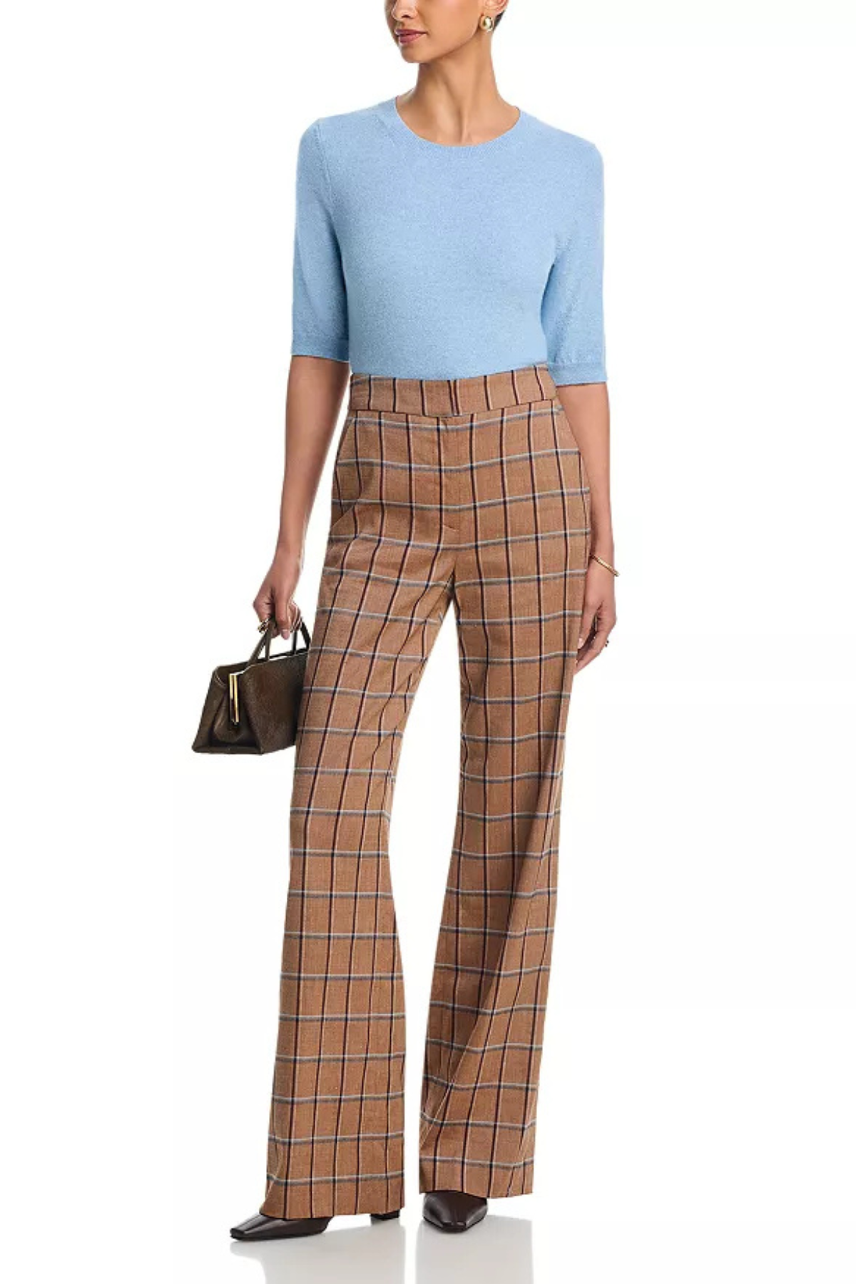 Veronica Beard Shana Cashmere Sweater - Pale Blue River Melange