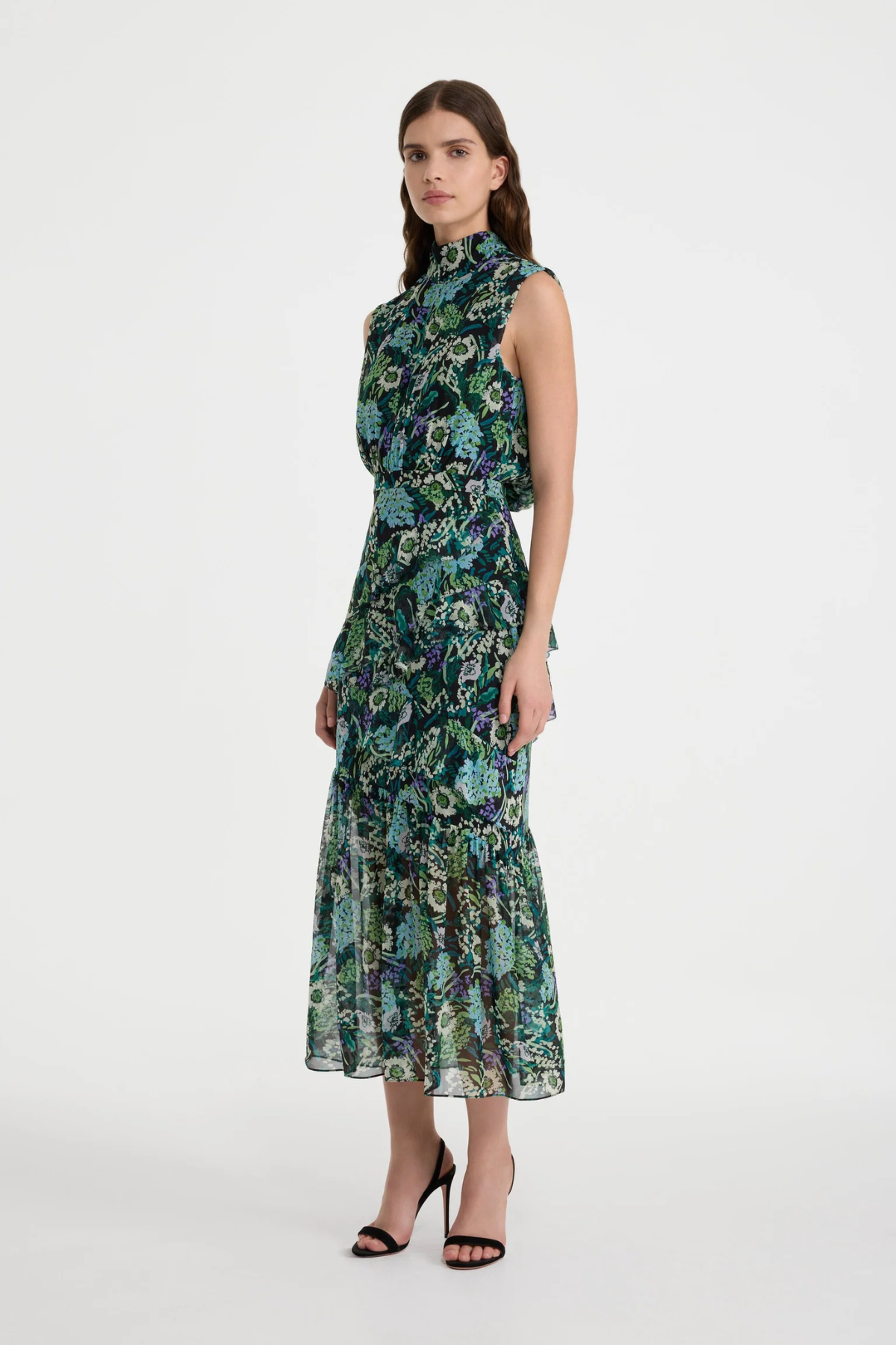 Saloni Fleur Ruffle Dress - Silva Fern