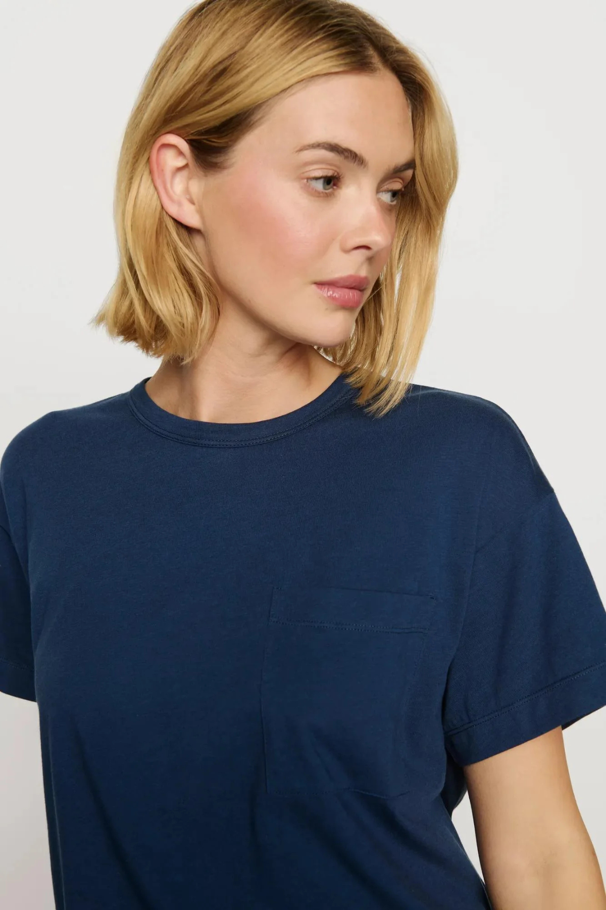 Eberjey Aloe Infused Cotton The Short Sleeve Tee - Navy