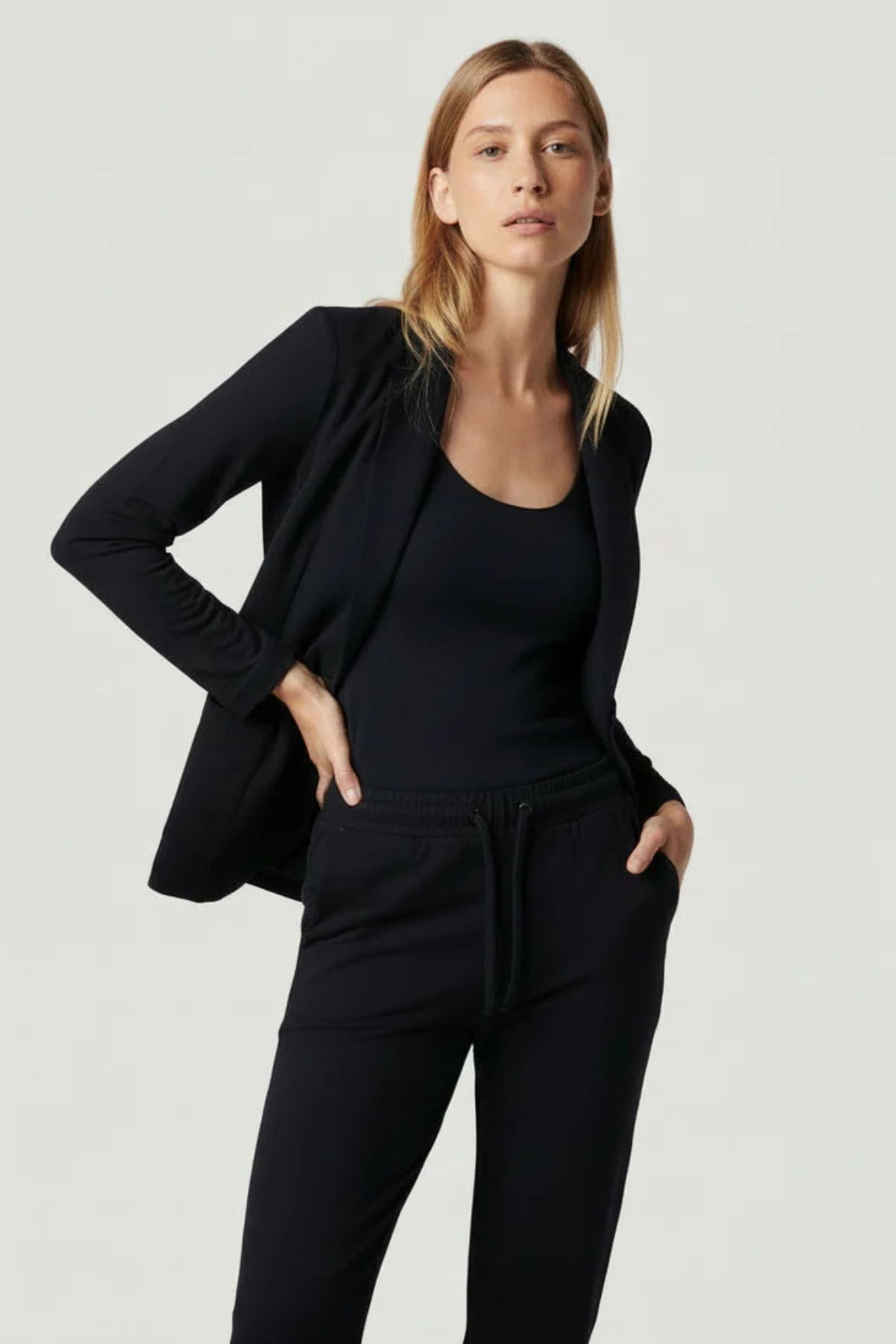 Majestic Filatures French Terry Fleece One-Button Blazer