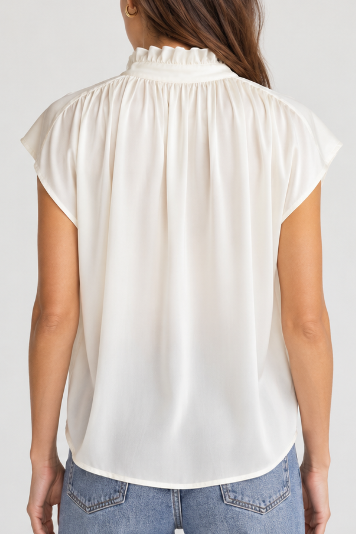 Xirena Lanore Top in Ivory Charm silk ruffle blouse