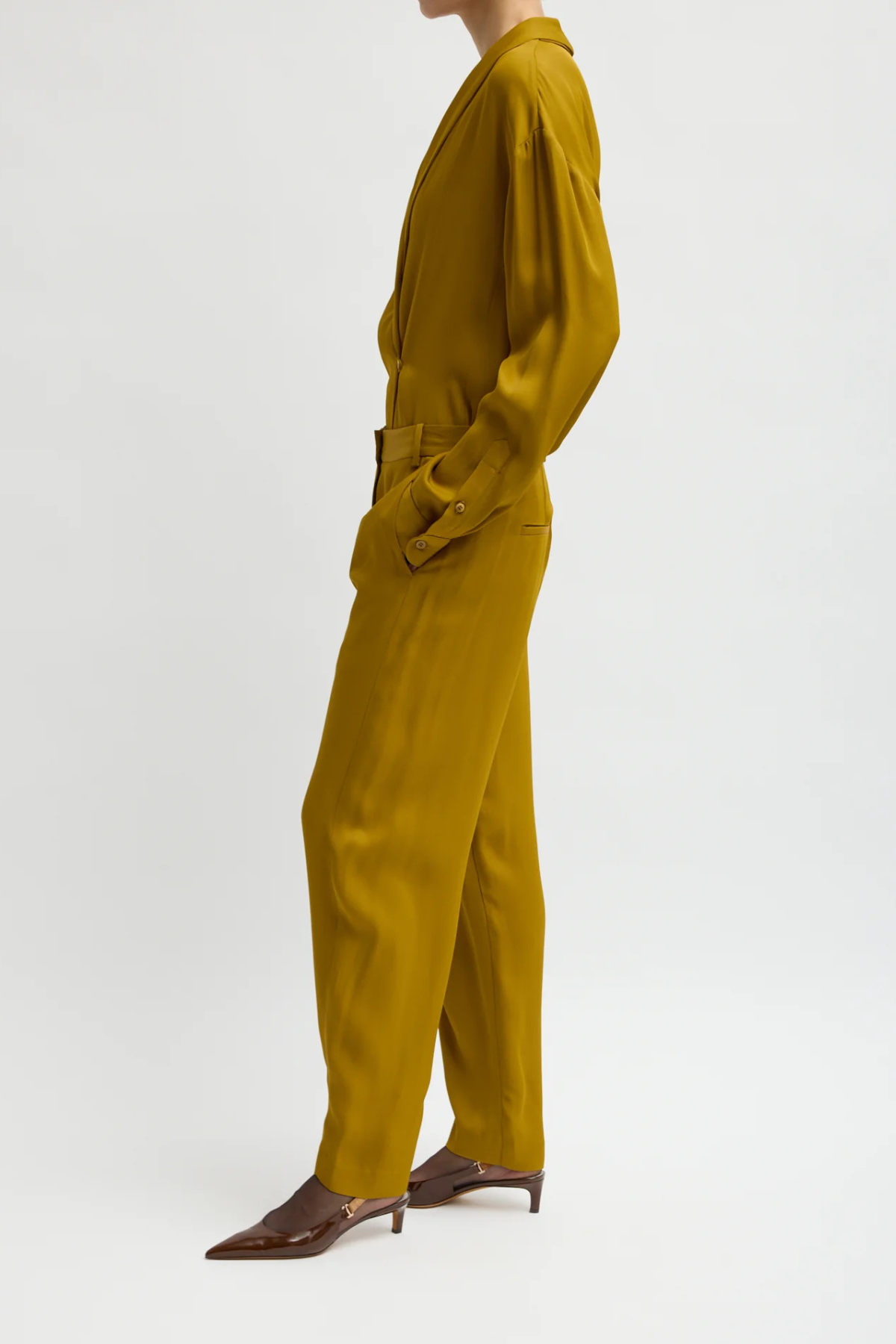Tibi Eco Acetate Viscose Grace Trouser - Mustard