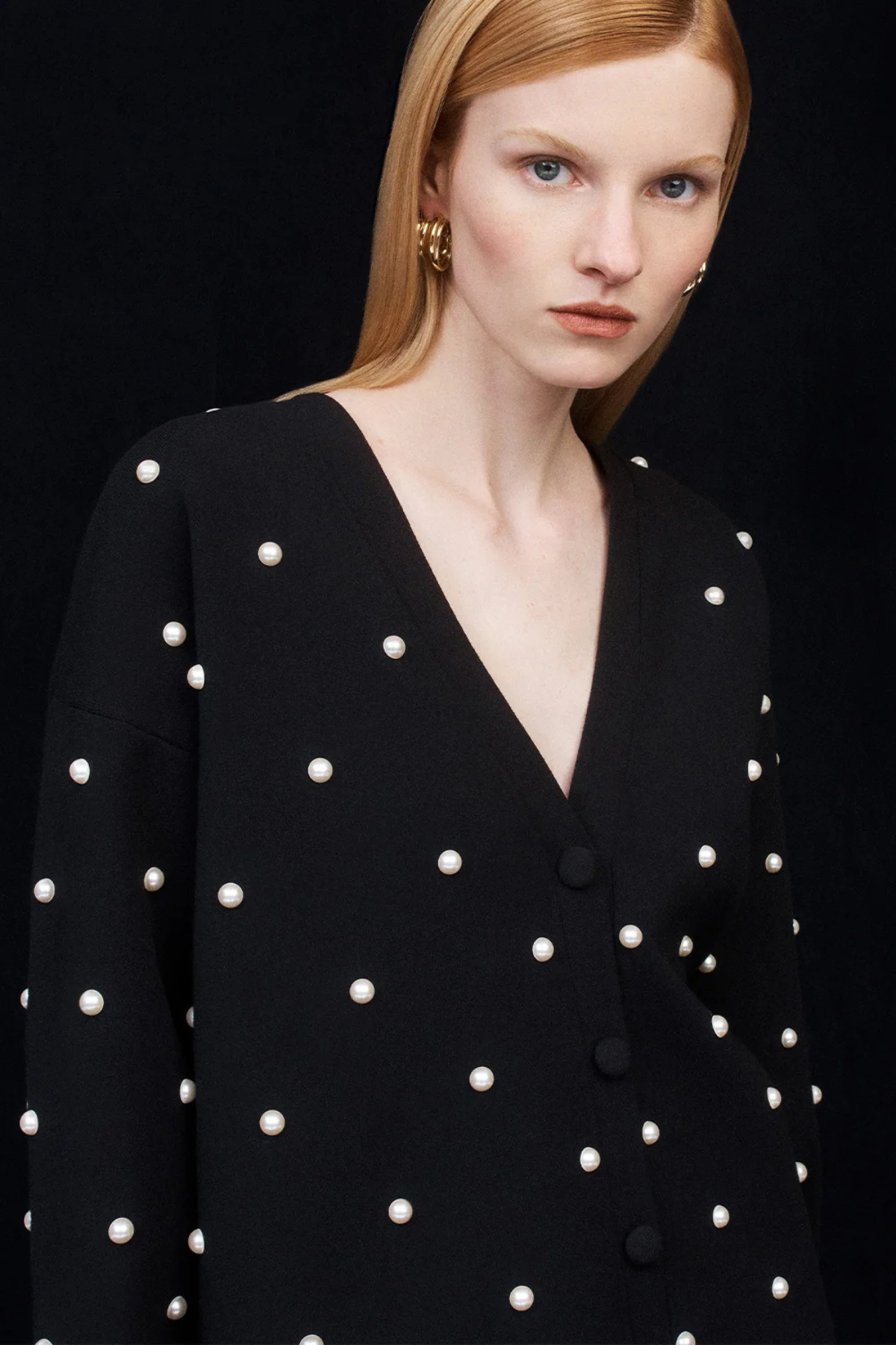 Dodiee Cynthia Pearl Cardigan - Black