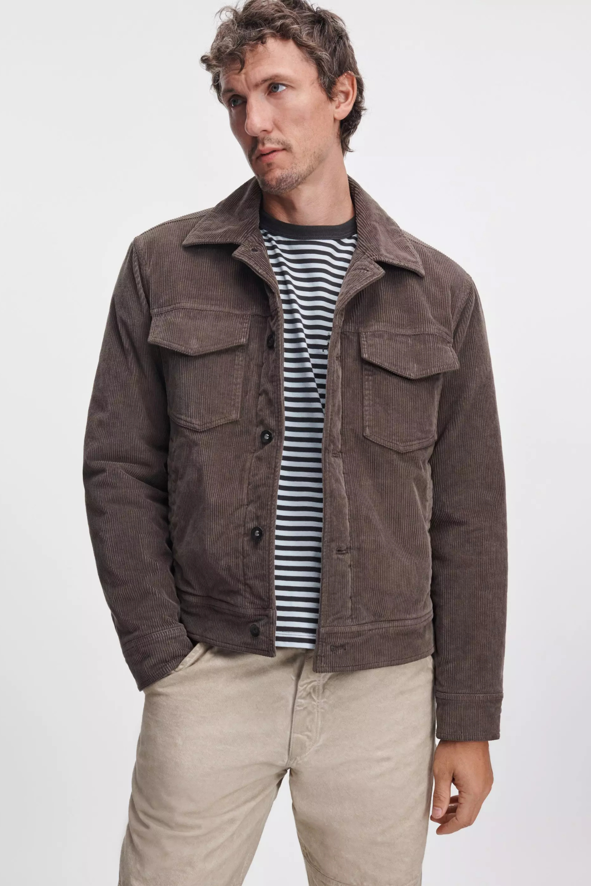 Rag & Bone Men's Cord Trucker Jacket - Cocoa