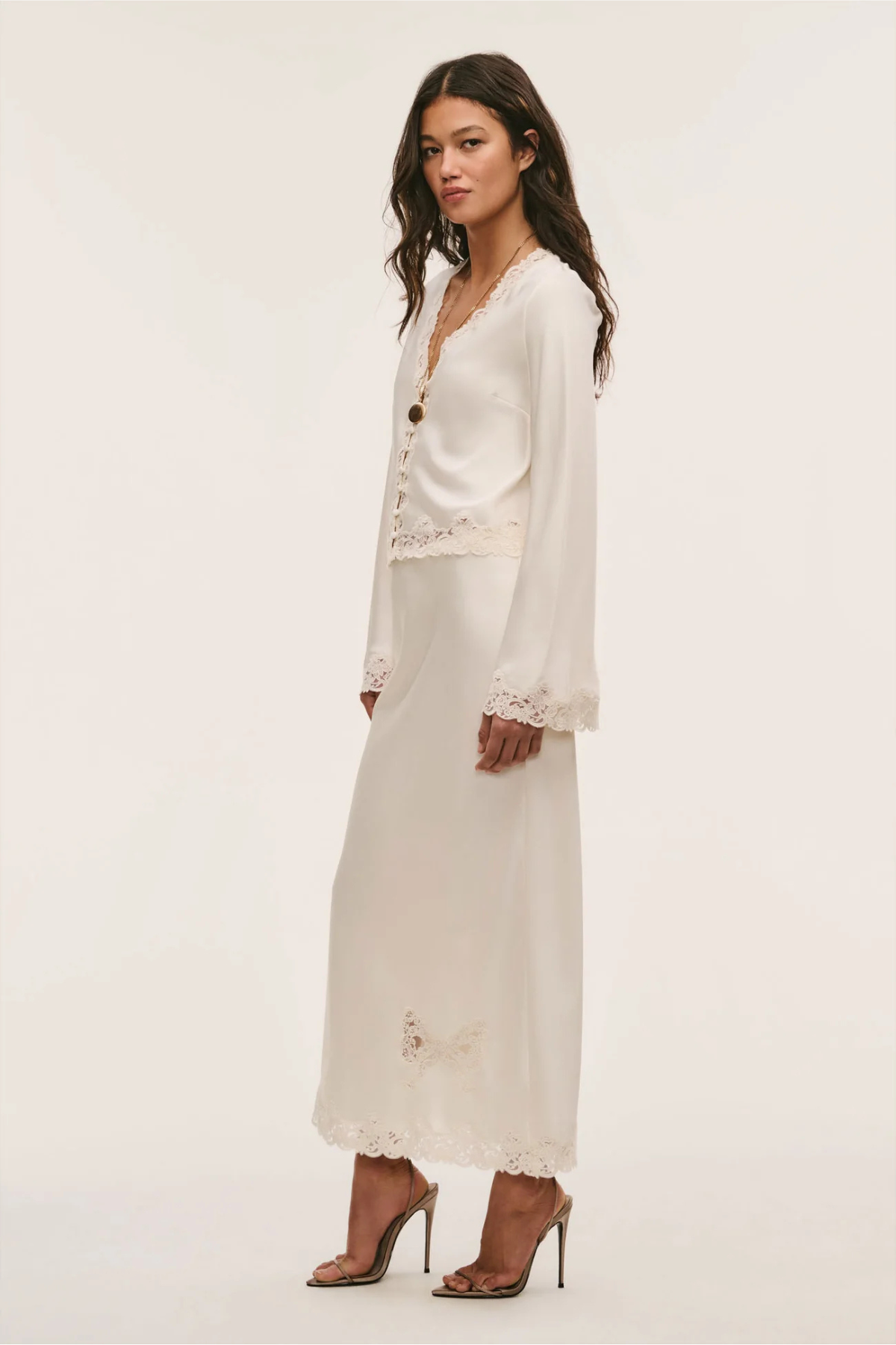 LoveShackFancy Avelaine Skirt - Alabaster Glow