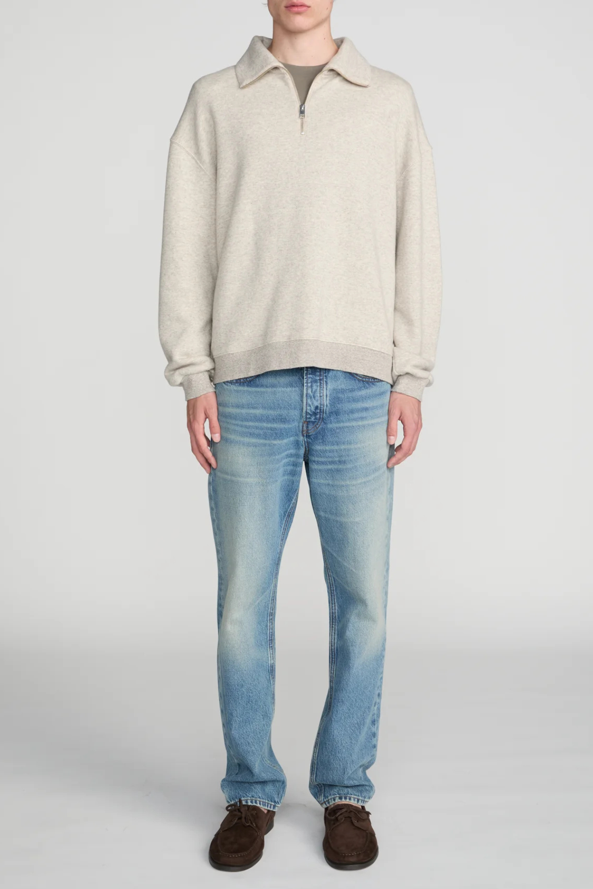 Frame Men's Relaxed Zip Up Sweatshirt - Heather Grey