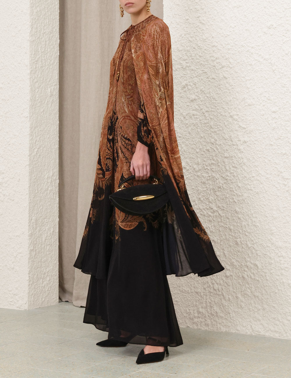 Zimmermann Hypnotic Caped Maxi Dress