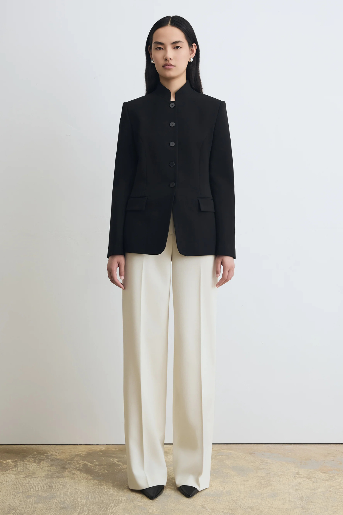 Judith & Charles Stand Collar Pigalle Jacket - Black