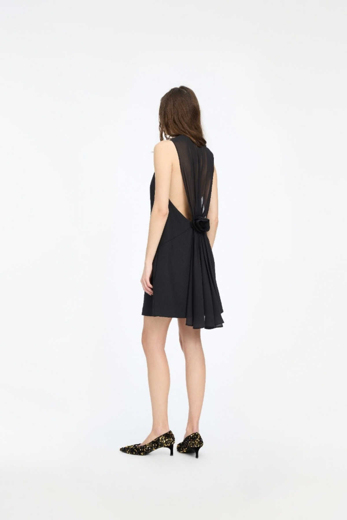 ROTATE Birger Christensen Crepe Mini A-Line Dress - Black