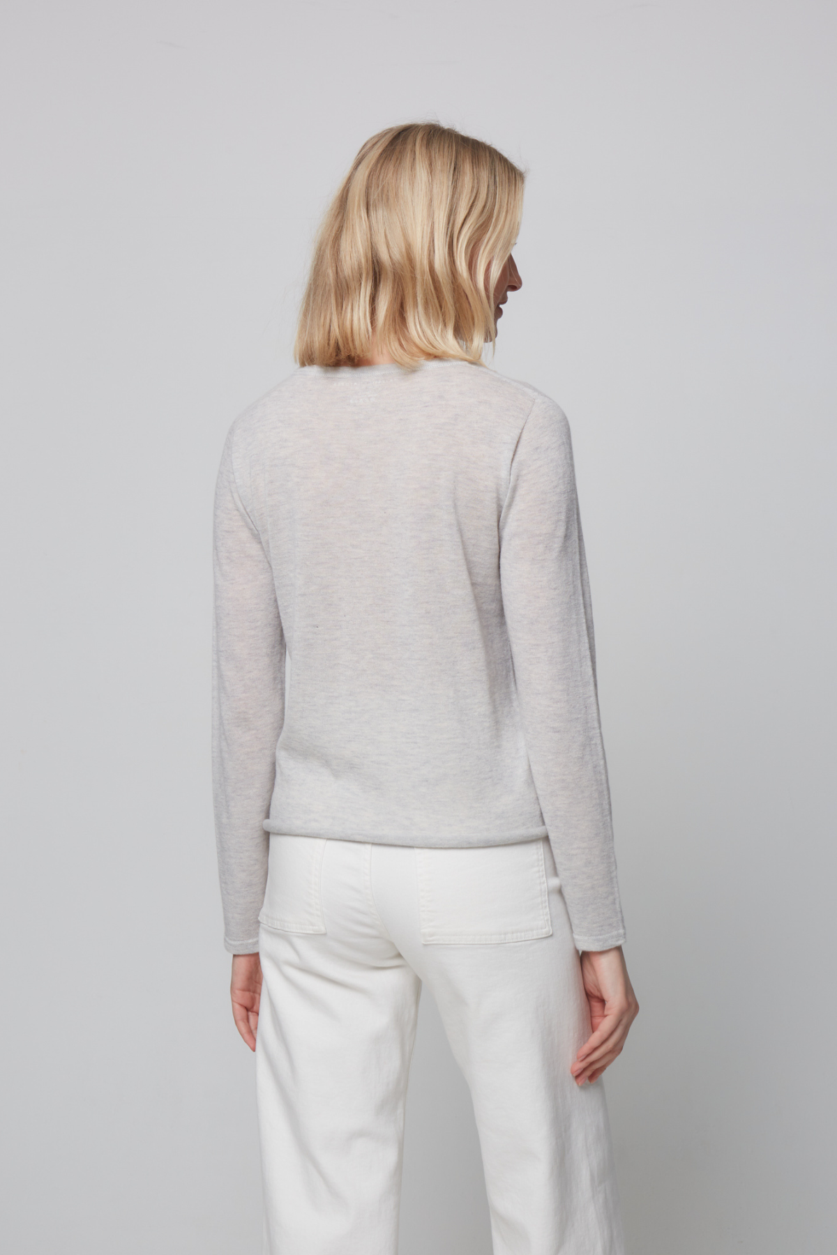 Majestic Filatures - Jersey de cachemira de manga larga con cuello redondo