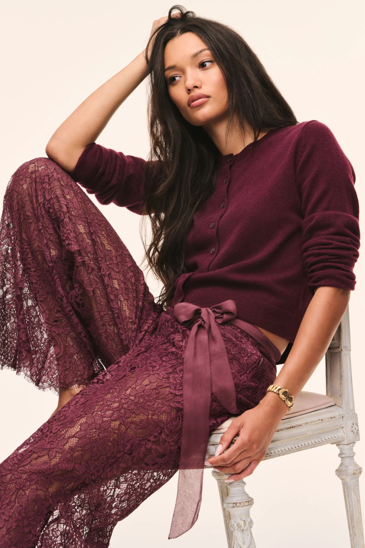 LoveShackFancy Cameryn Cardigan - Roasted Pomegranate