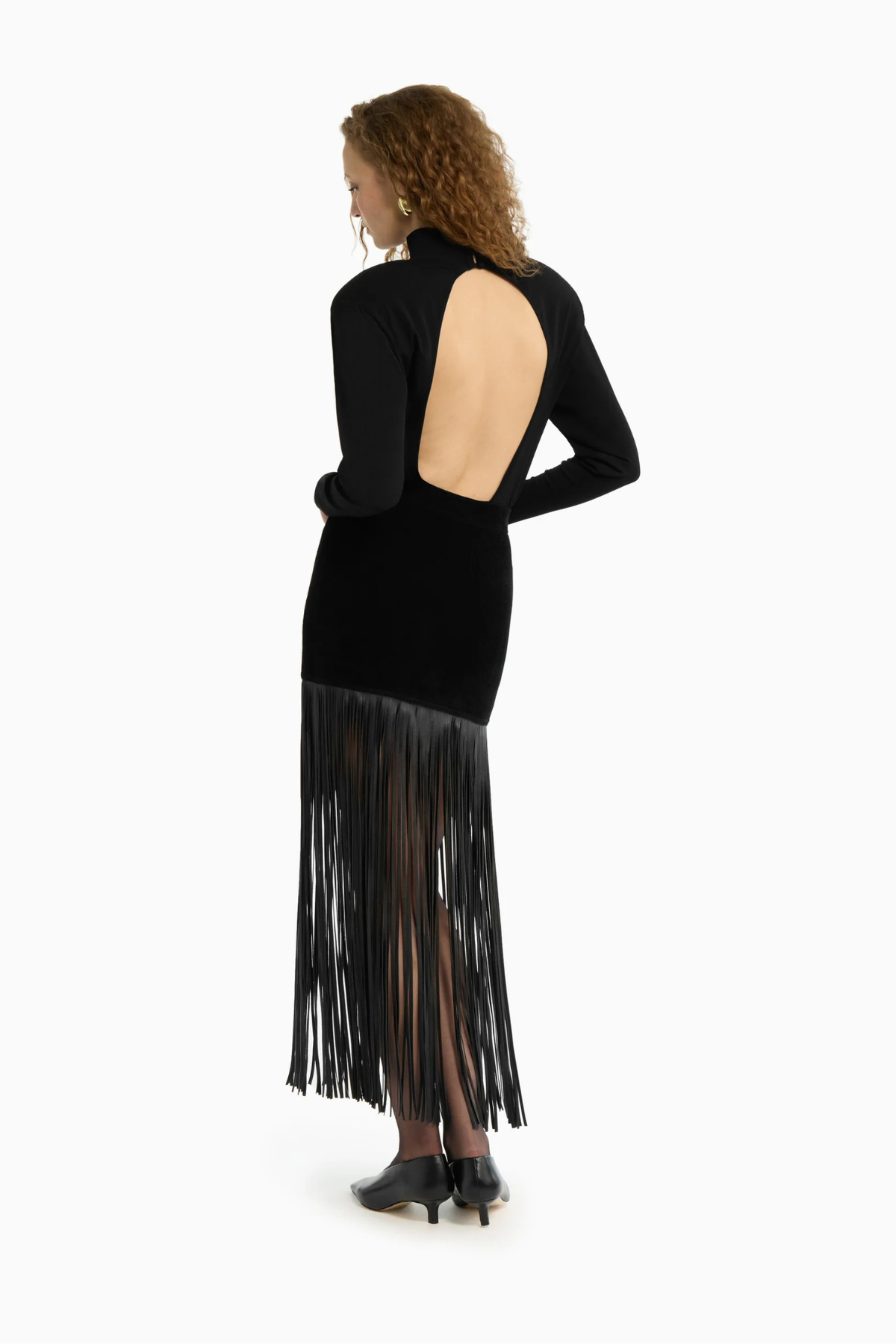 Dodiee Petra Fringe Mini Skirt - Black