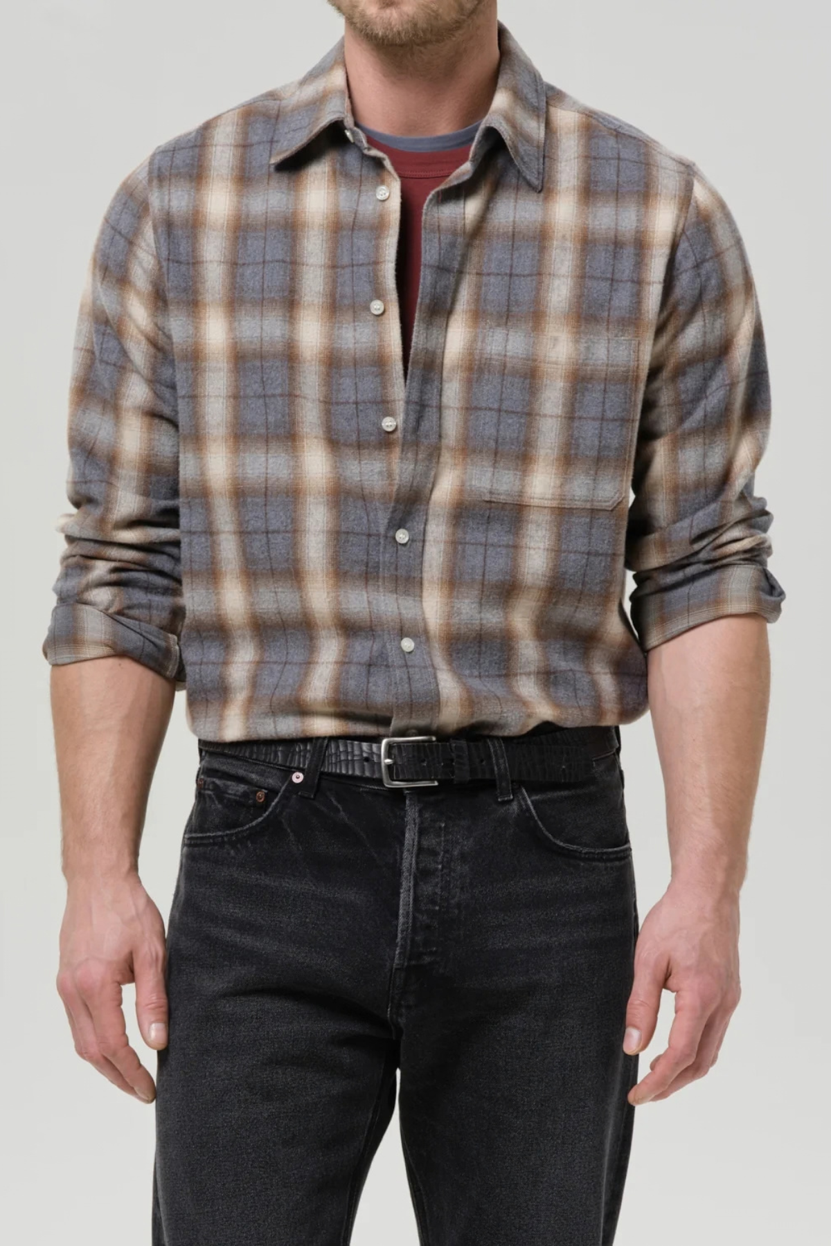 Citizens of Humanity Men's Long Sleeve Cairo - Cascade Plaid