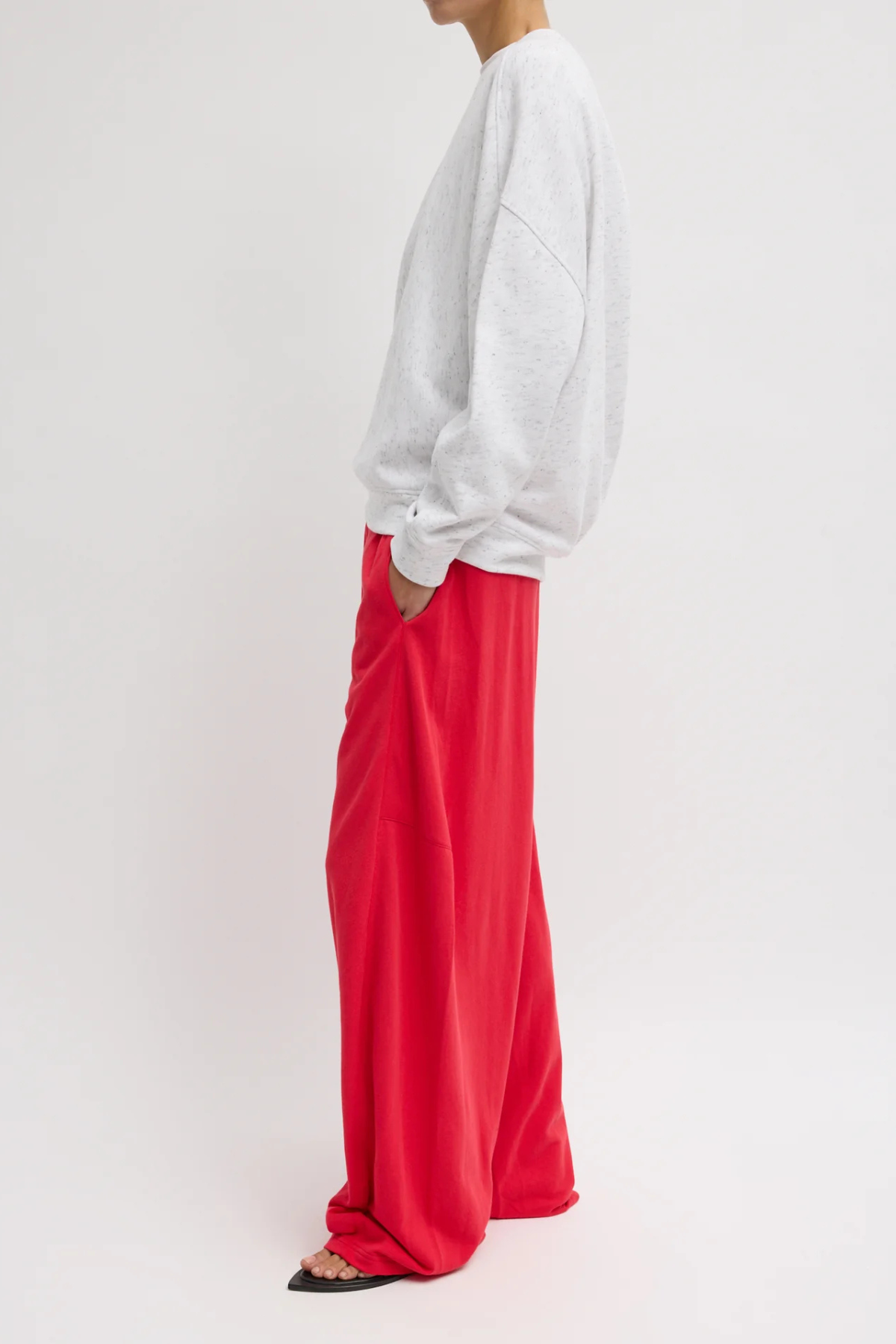 Tibi Light Weight Sweatshirting Winslow Pant - Red