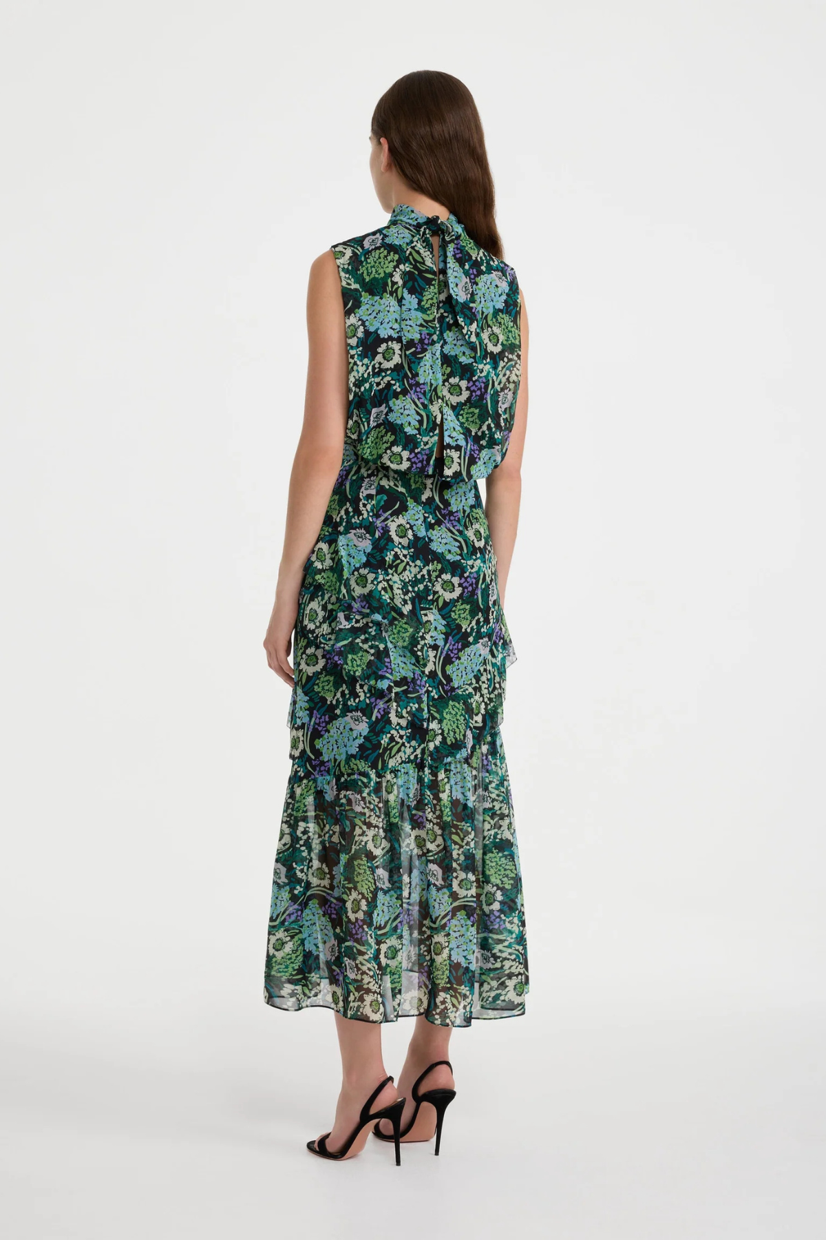 Saloni Fleur Ruffle Dress - Silva Fern