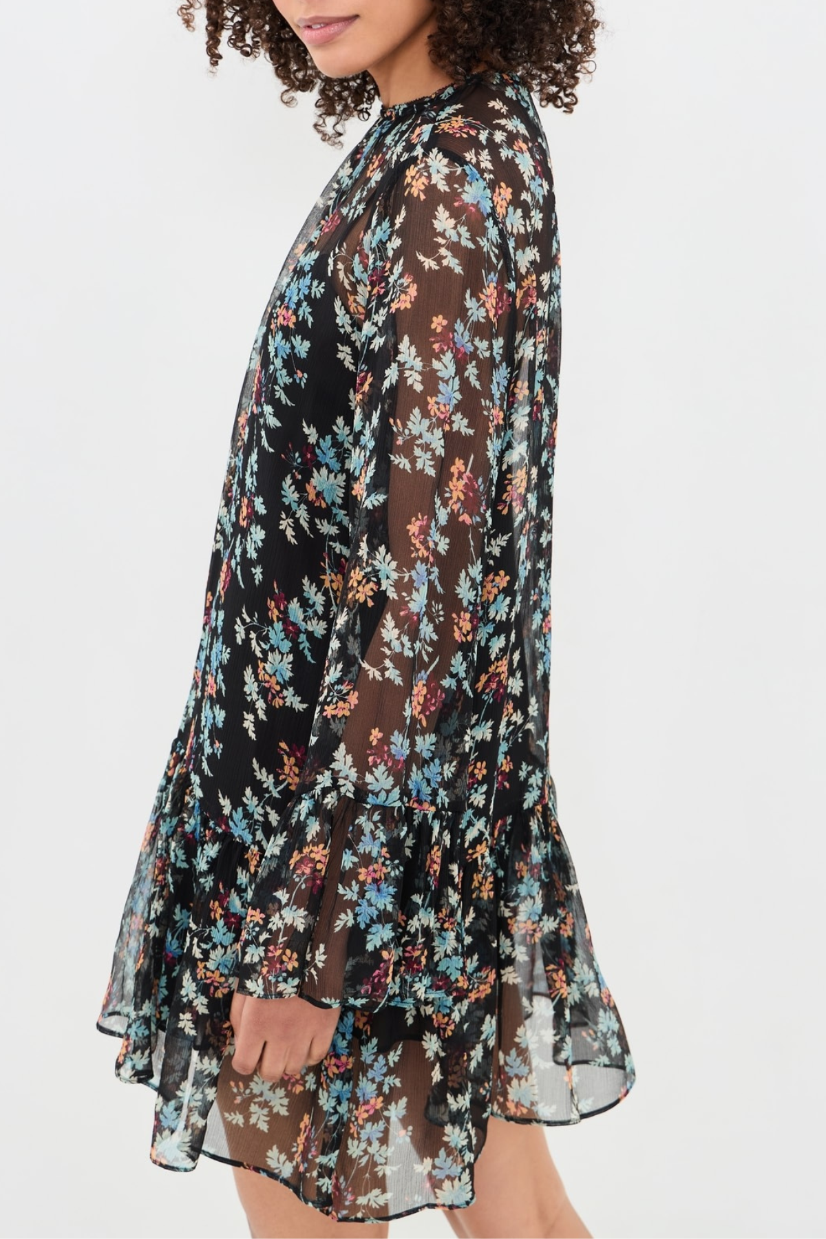 Ulla Johnson Emmeline Silk Long Sleeve Mini Dress - Nightshade