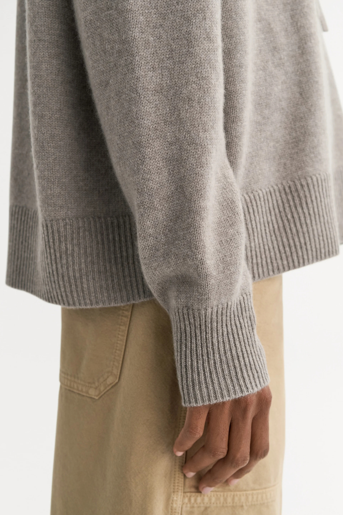 Soft Goat Boyfriend Crewneck - Greige