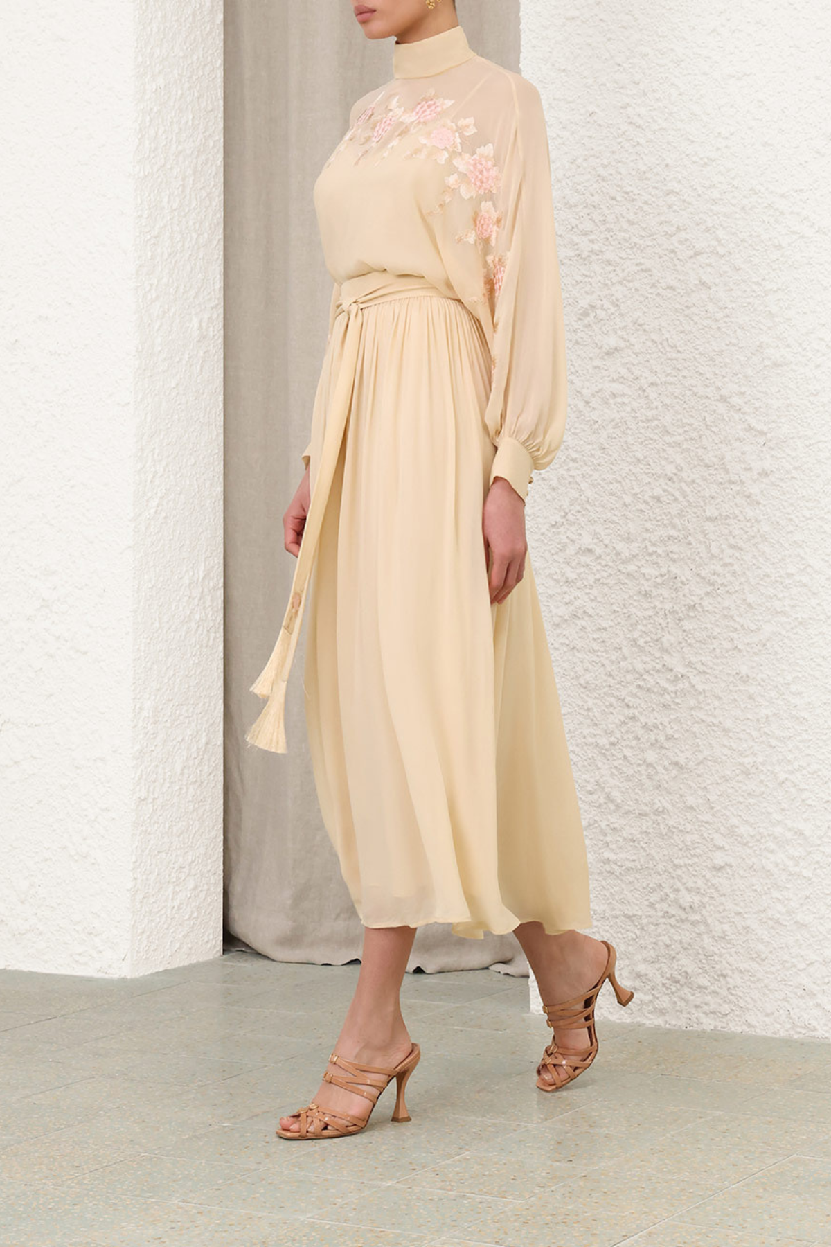 Zimmermann Valiant Sash Midi Skirt - Cream