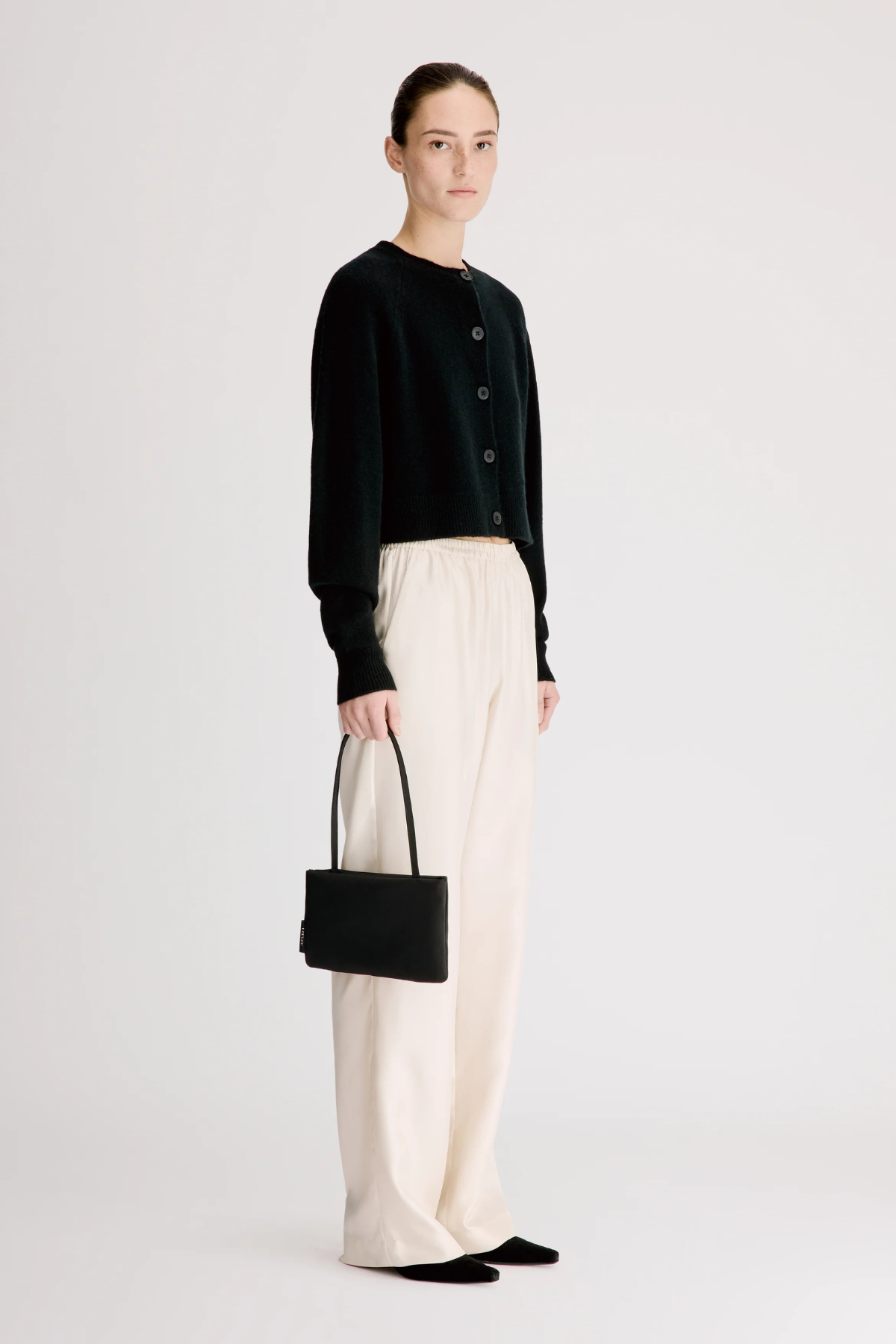 Loulou de Saison Heike Cropped Cardigan - Black