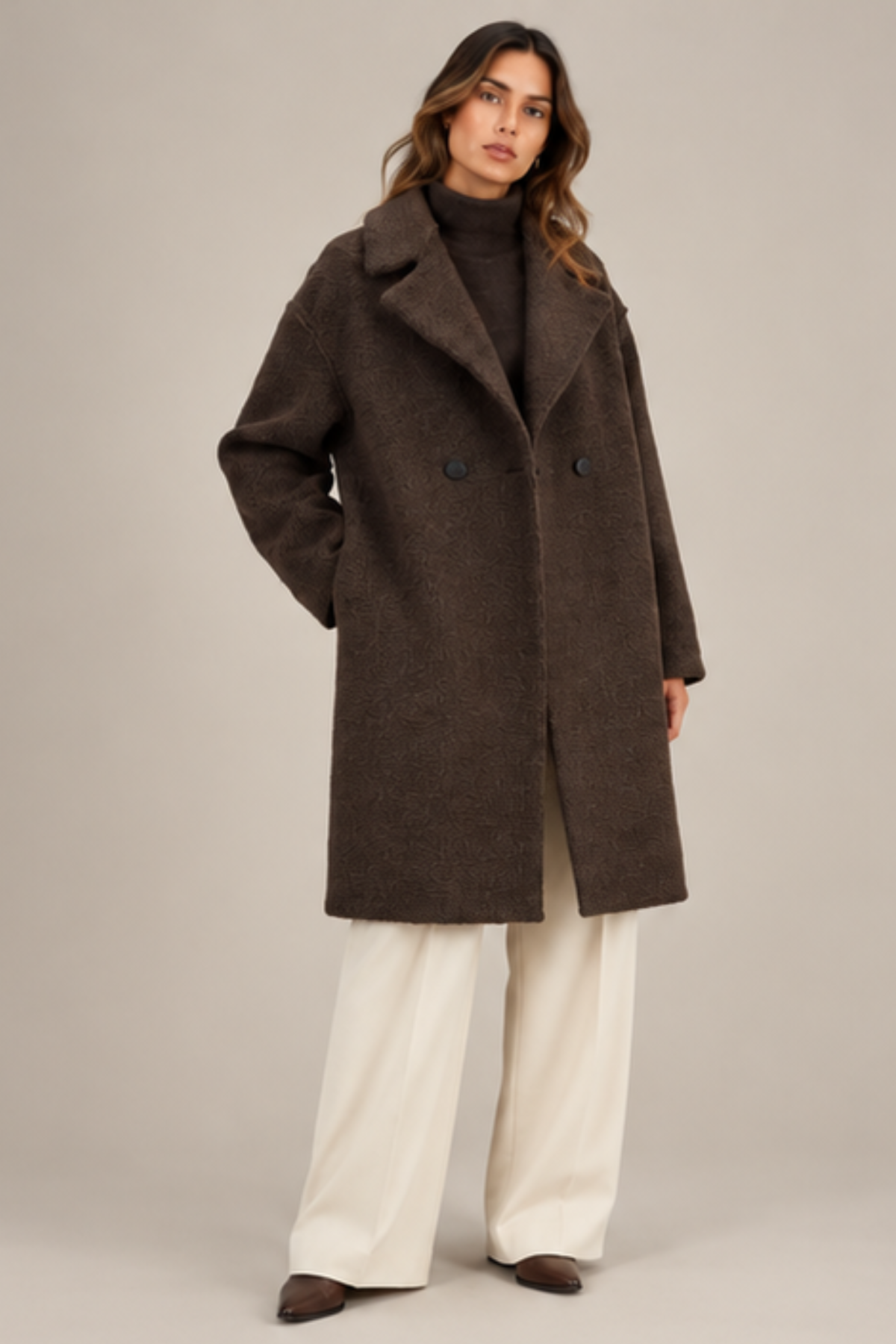 Veste croisée à capuche Harris Wharf en bouclé 