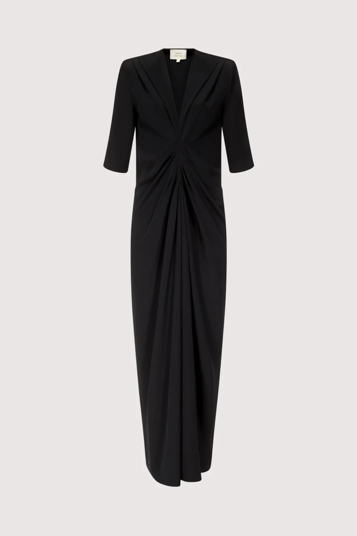 Loulou de Saison Willa Front Zip Midi Dress - Black