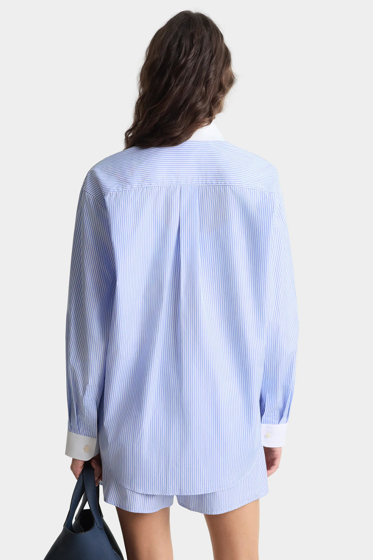 Sporty & Rich SRC Oversized Shirt - Blue Striped White
