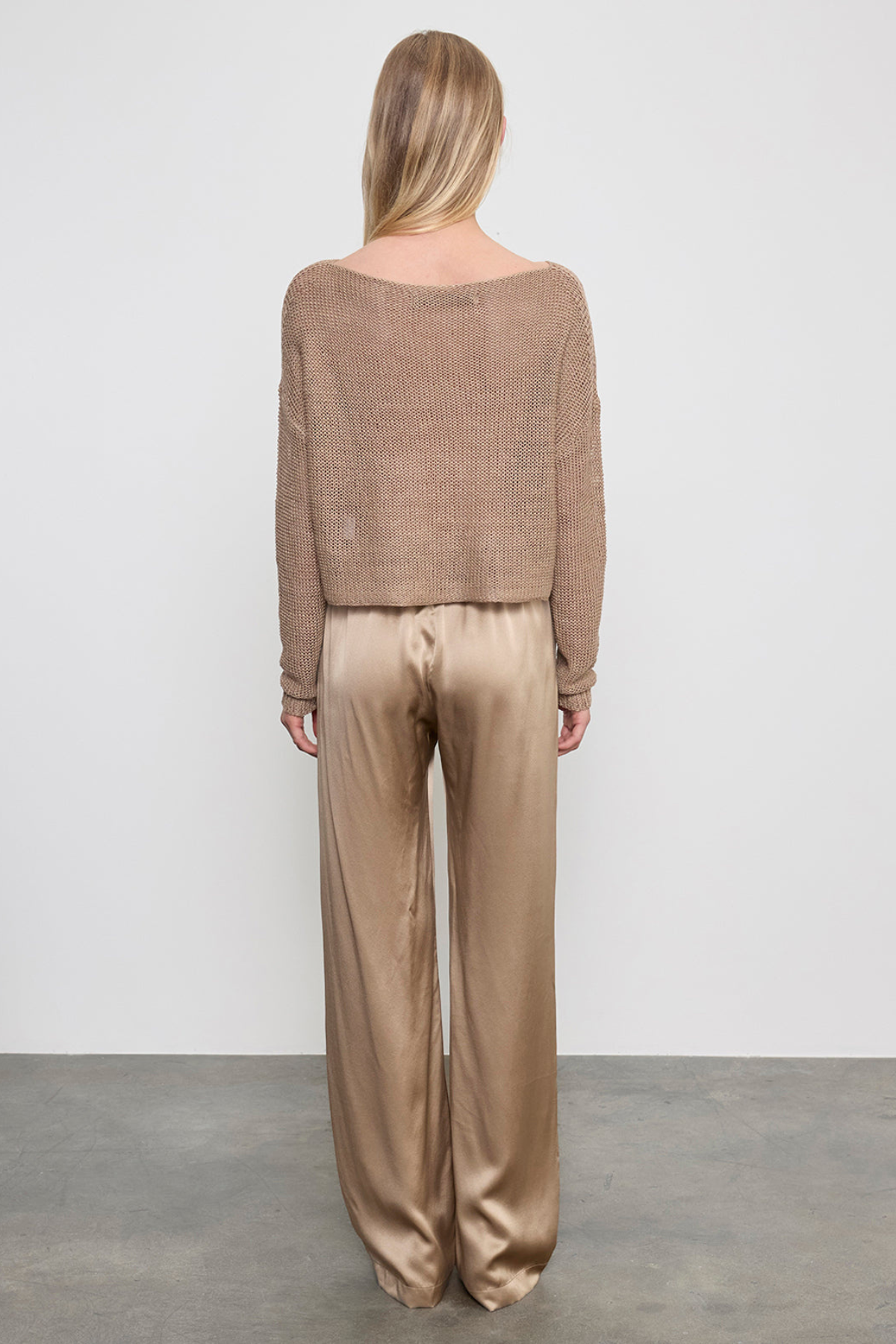Enza Costa Satin Everywhere Pant - Beige