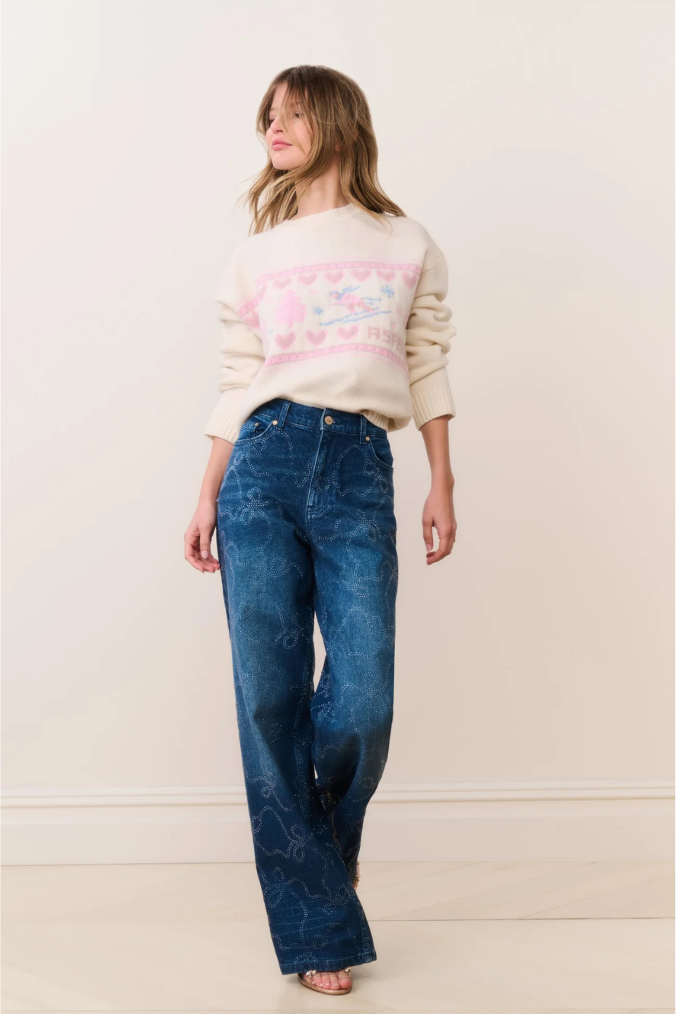 LoveShackFancy Francie Wool Jacquard Pullover