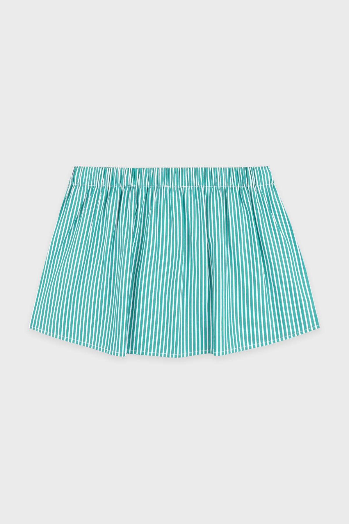 Sporty & Rich Signature Logo Poplin Skirt - Amalfi Green Striped