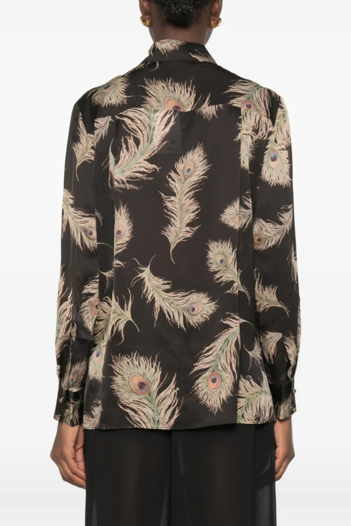 Zimmermann Valiant Satin Shirt - Black Feather