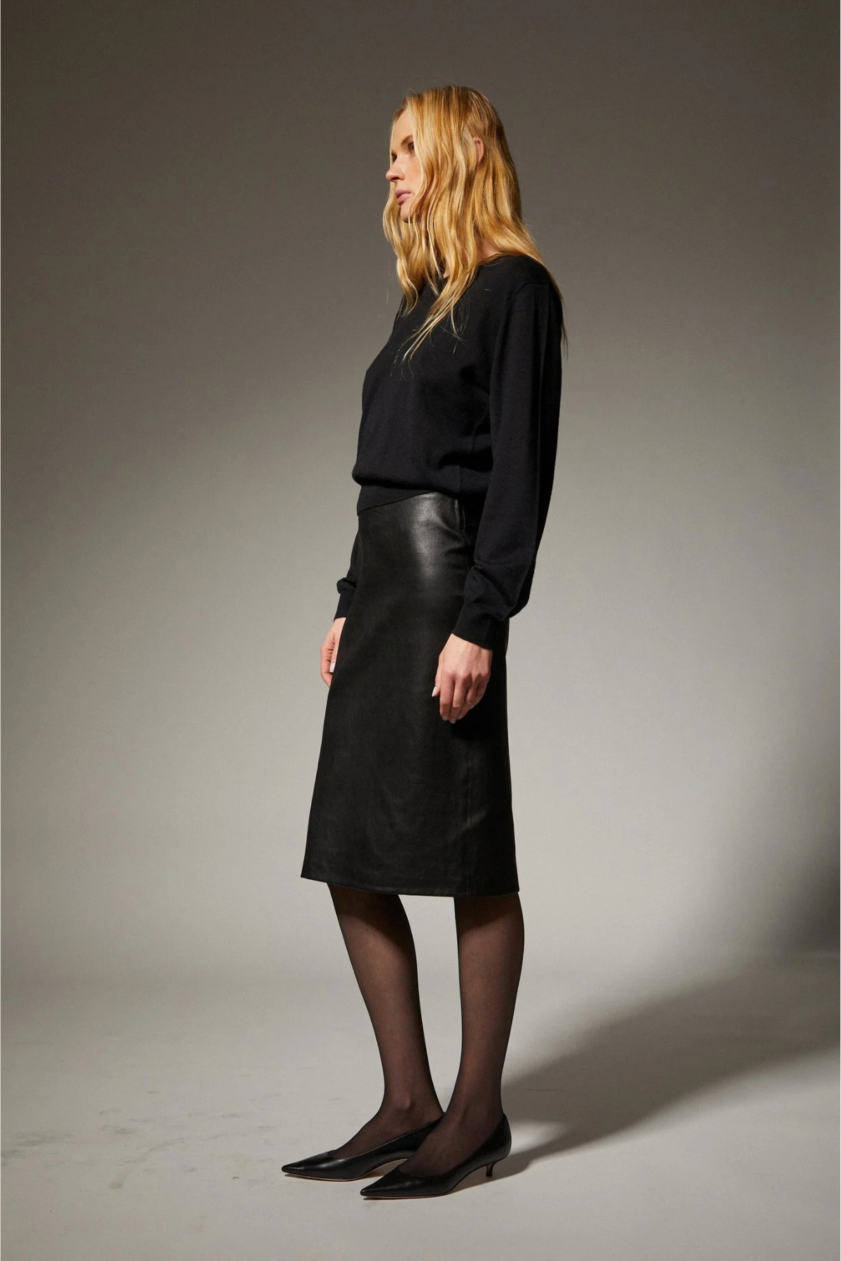 SPRWMN Sarah Midi Skirt - Black