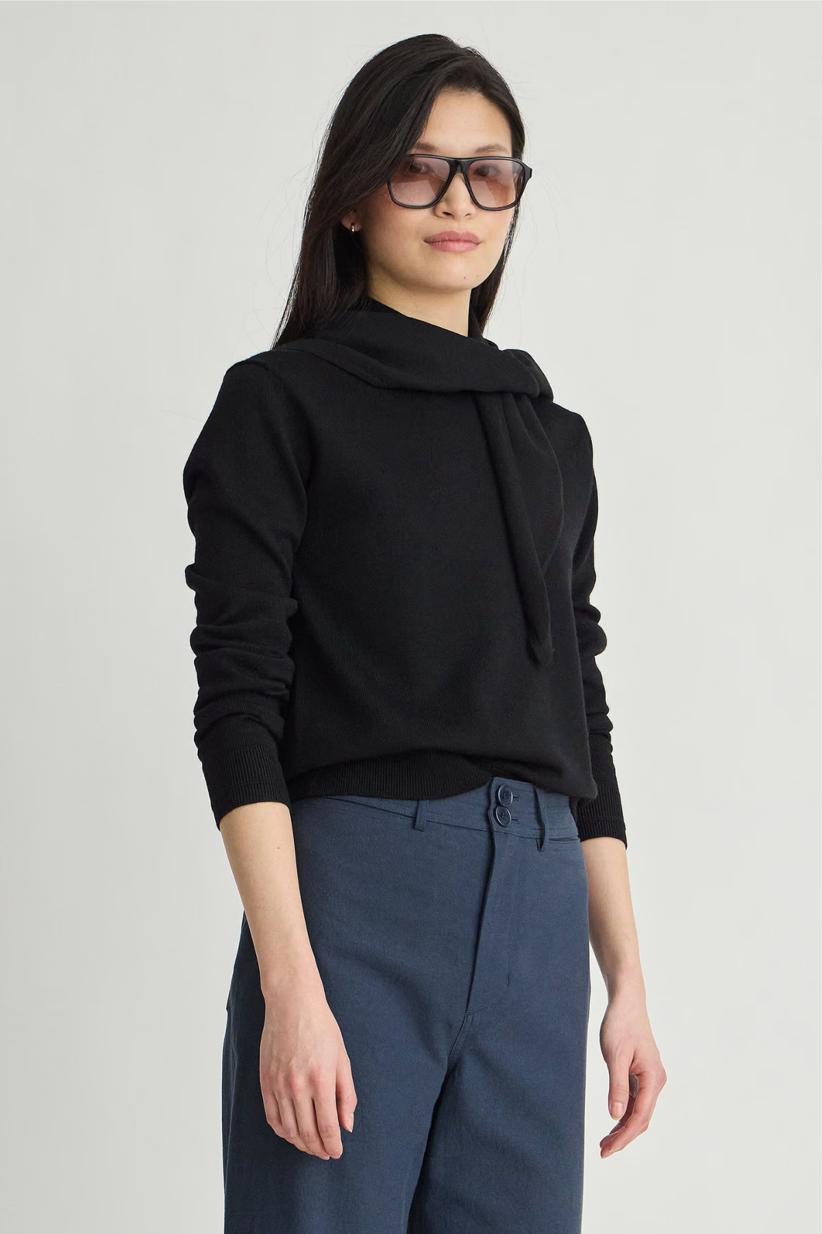 Apiece Apart Drippy Scarf Top - Black