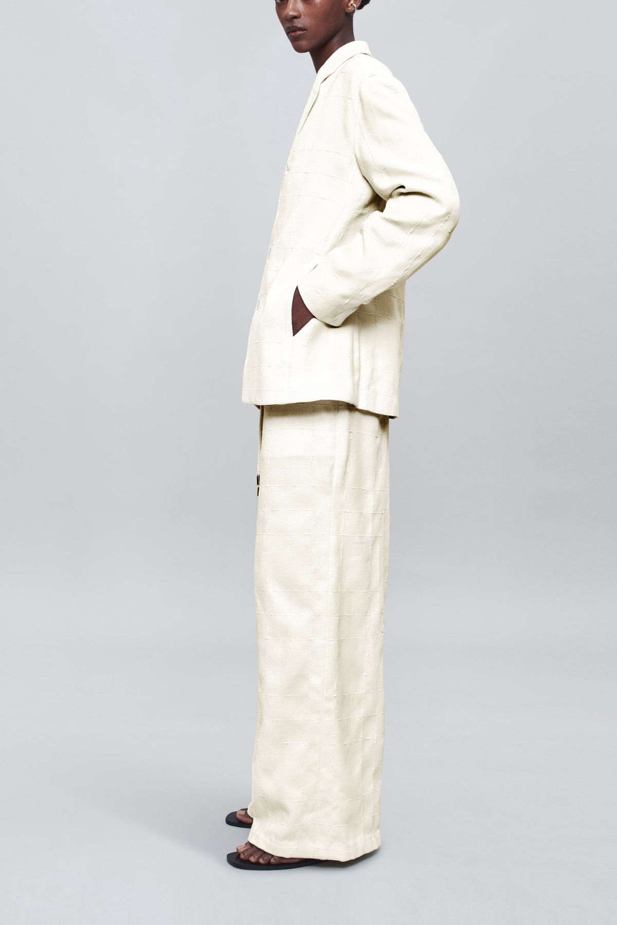 Kallmeyer Wesley Drawstring Pant in Boucle Grid