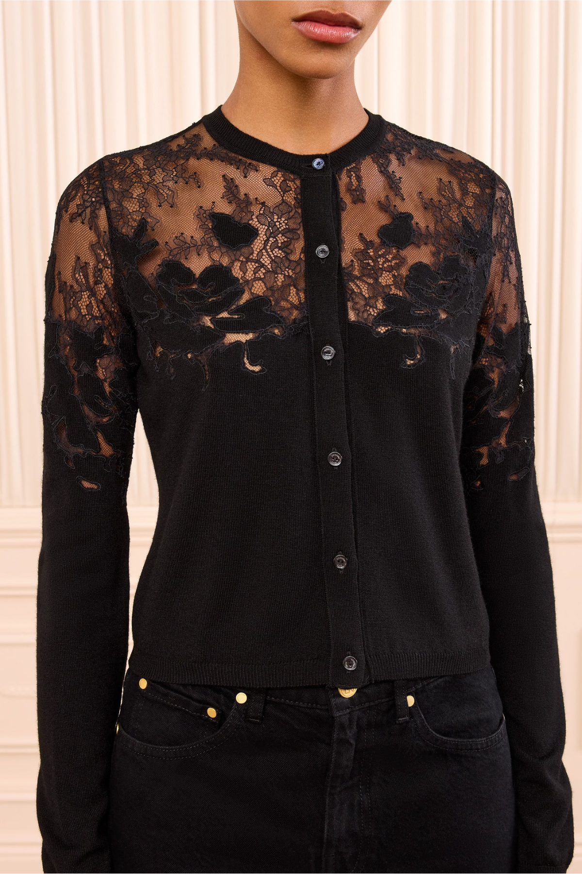Ulla Johnson Talia Lace Cardigan - Noir