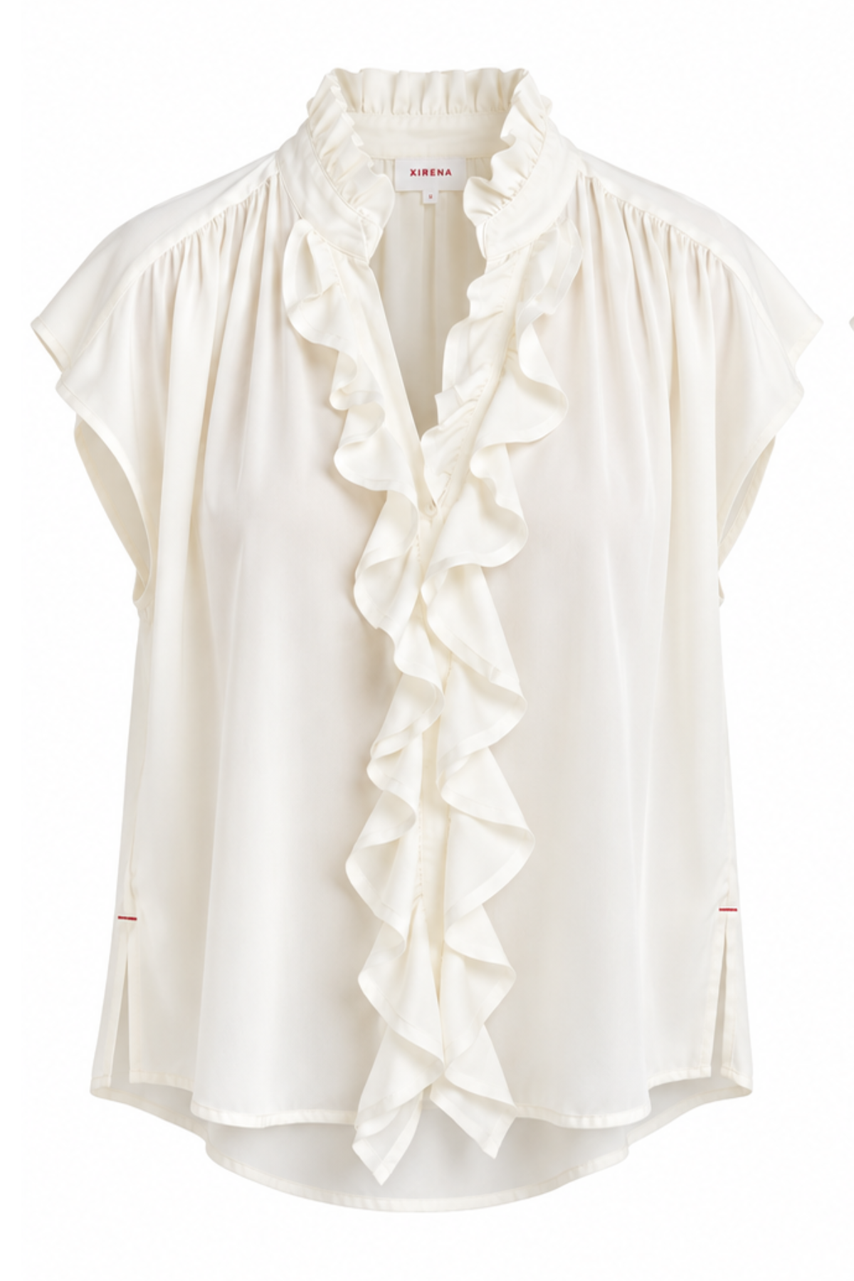Xirena Lanore Top in Ivory Charm silk ruffle blouse
