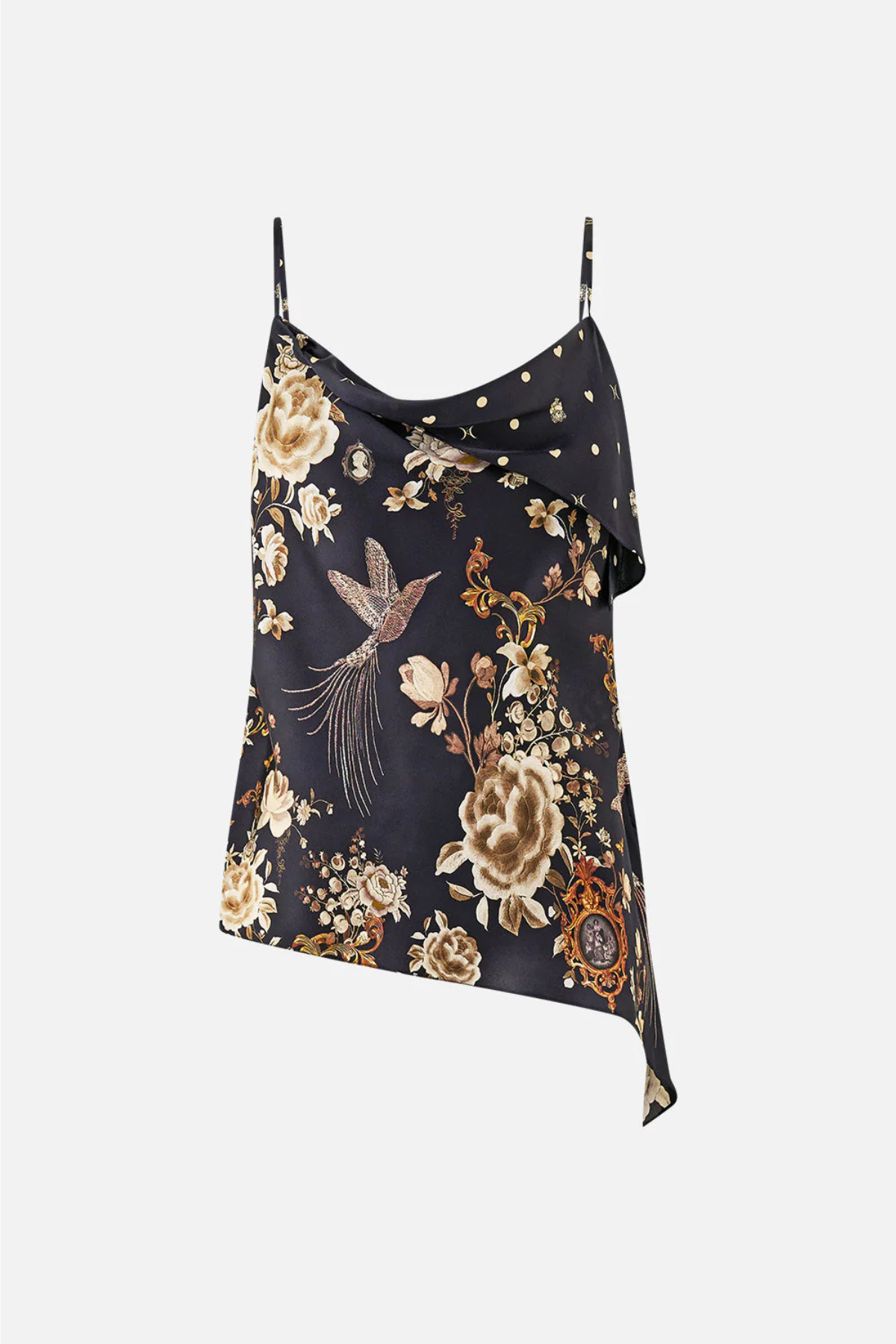 Camilla Asymmetric Draped Top - Flamenco Folklore