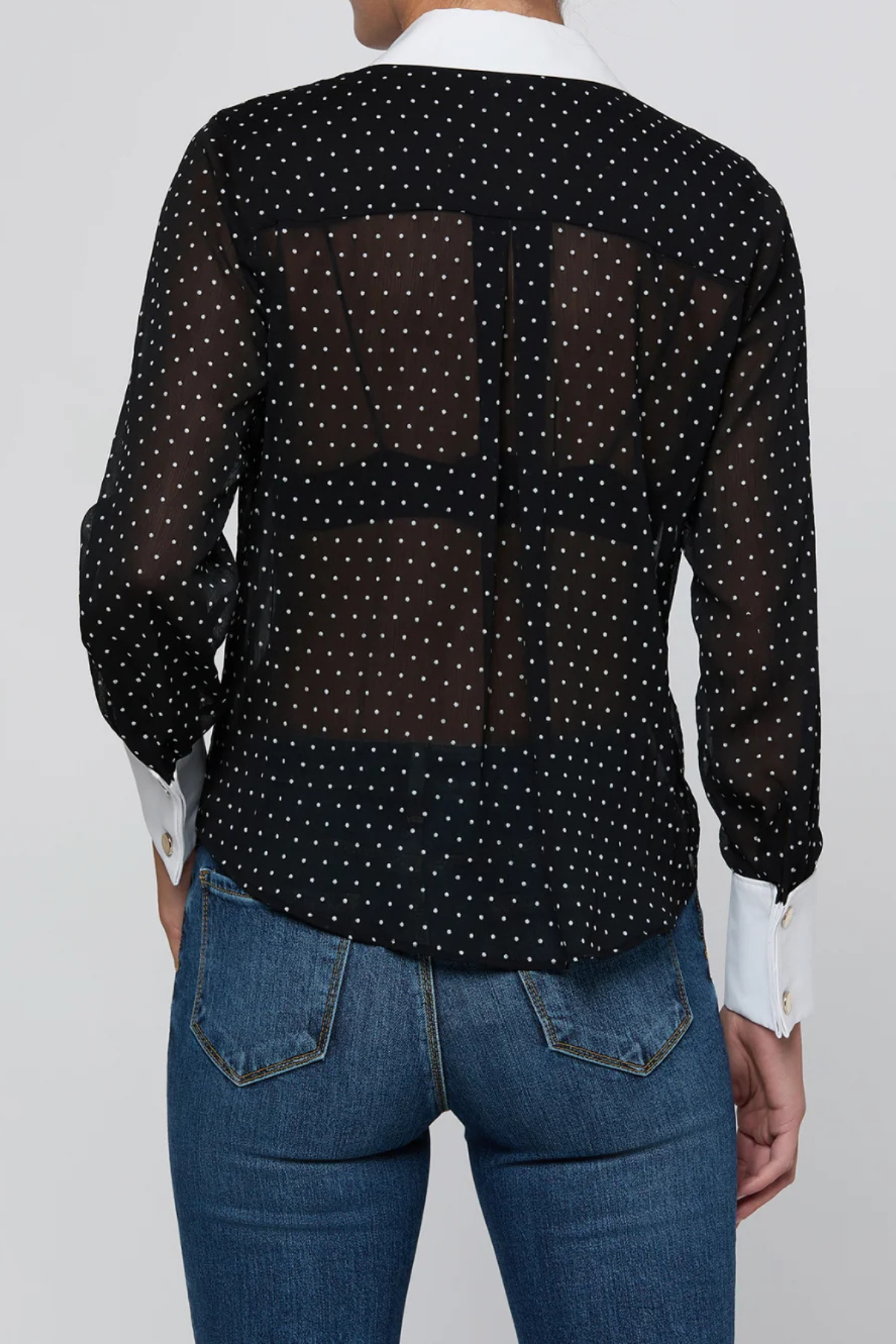 L’AGENCE Sona Blouse - Black/ White Polka Dot