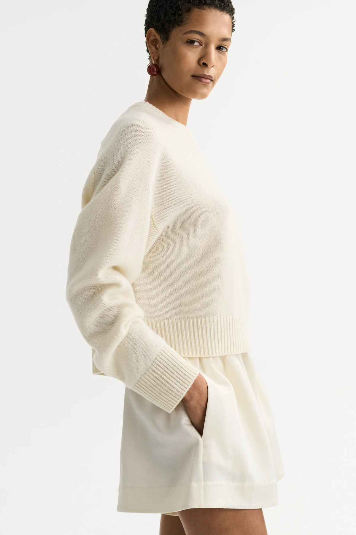 Soft Goat Cashmere Top - Feather White