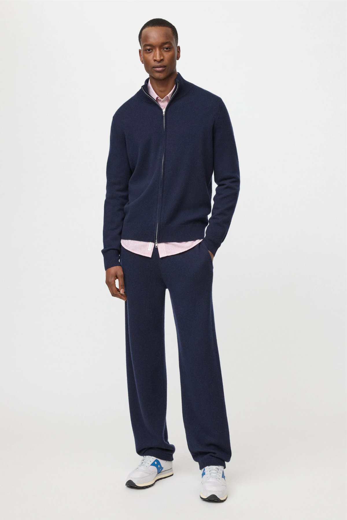 Soft Goat Men's Full Zip Jacket - Navy