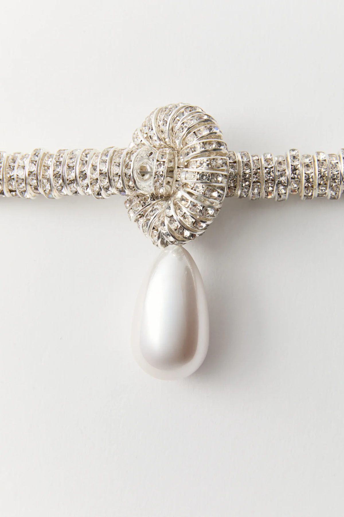 Julietta Pearl Drop Necklace - Silver