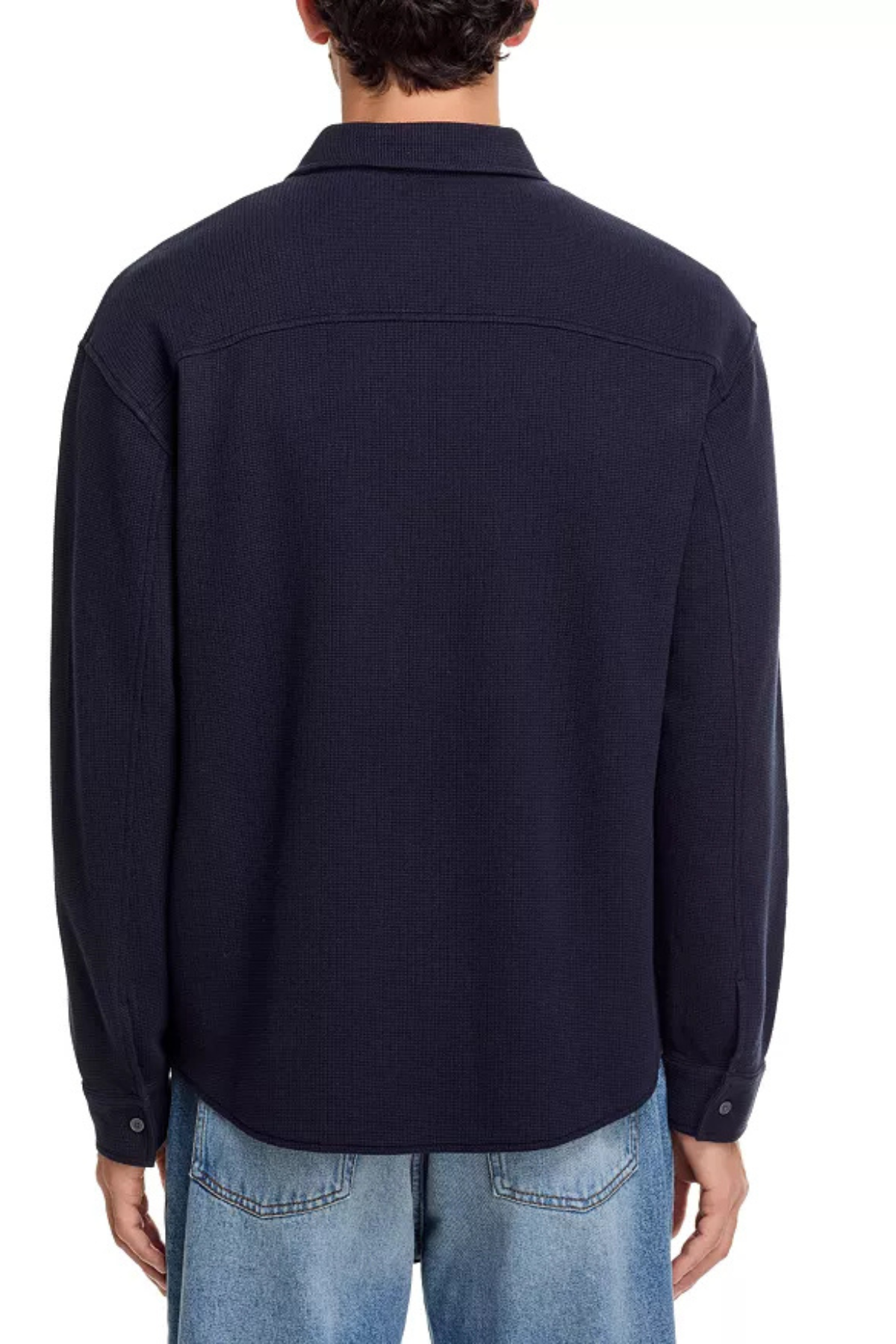 Frame Men's Waffle Textured Shirt - Dark Navy