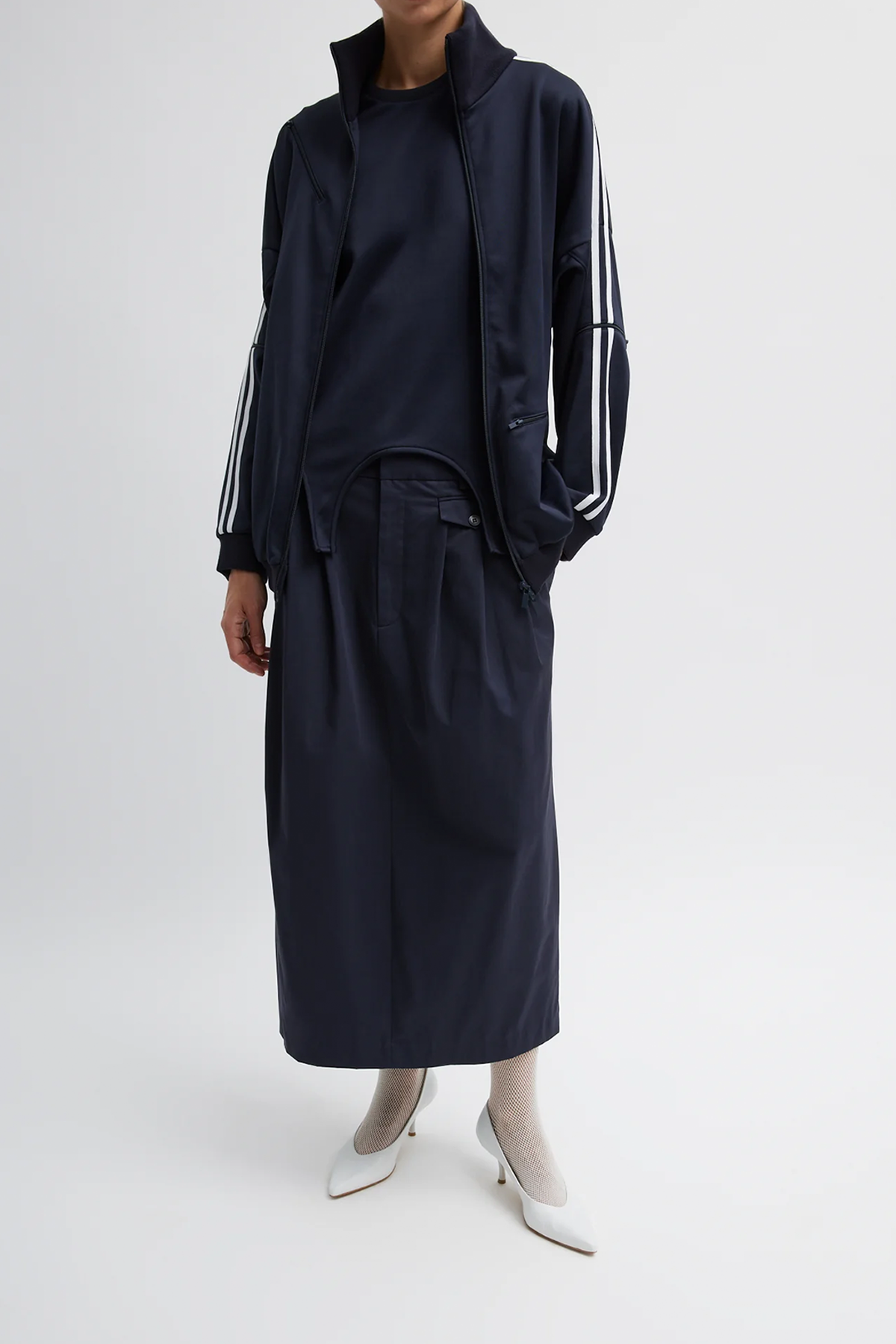 Tibi Active Knit Zipper Detailed Track Jacket