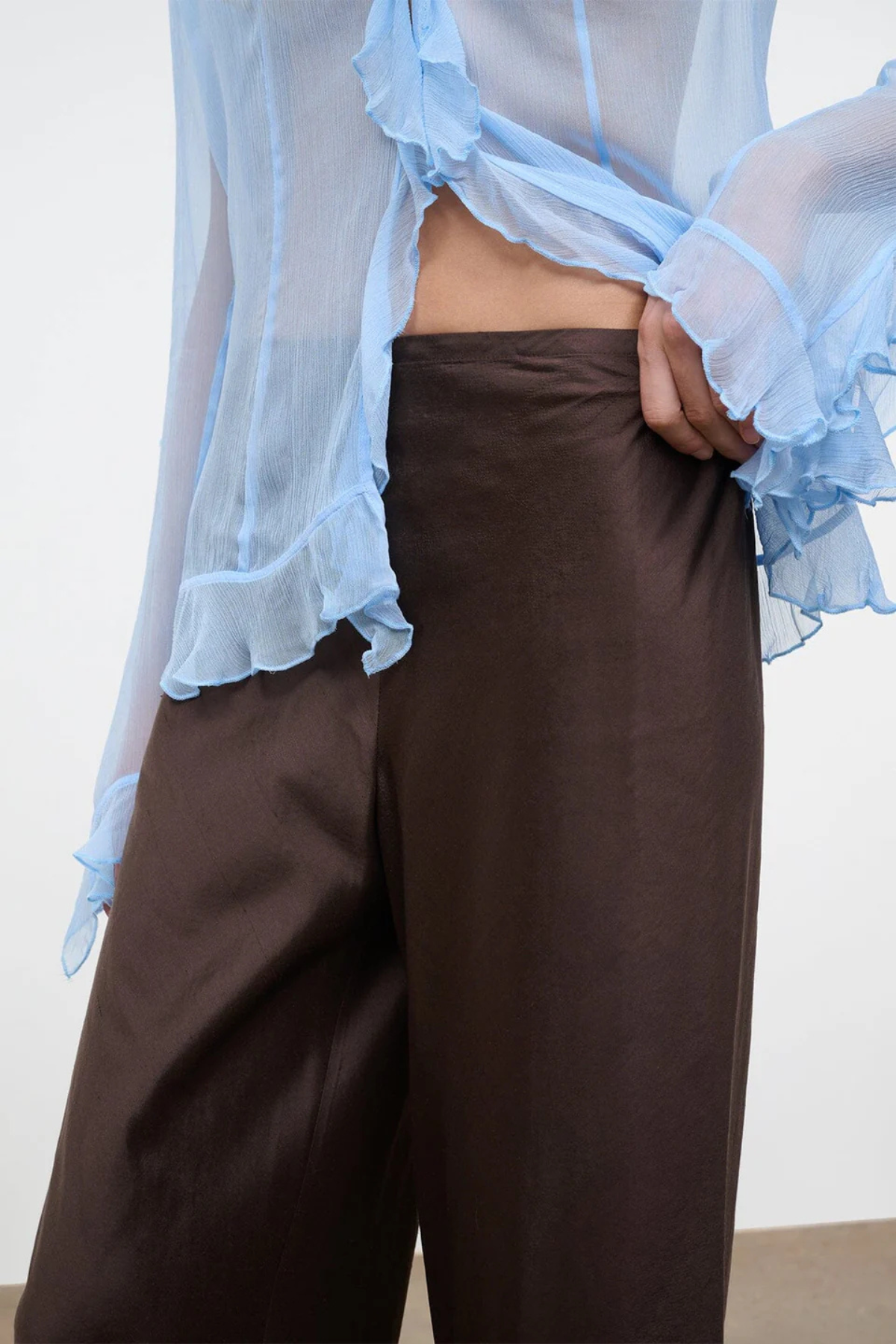 Staud Stroll Silk Pant - Earth