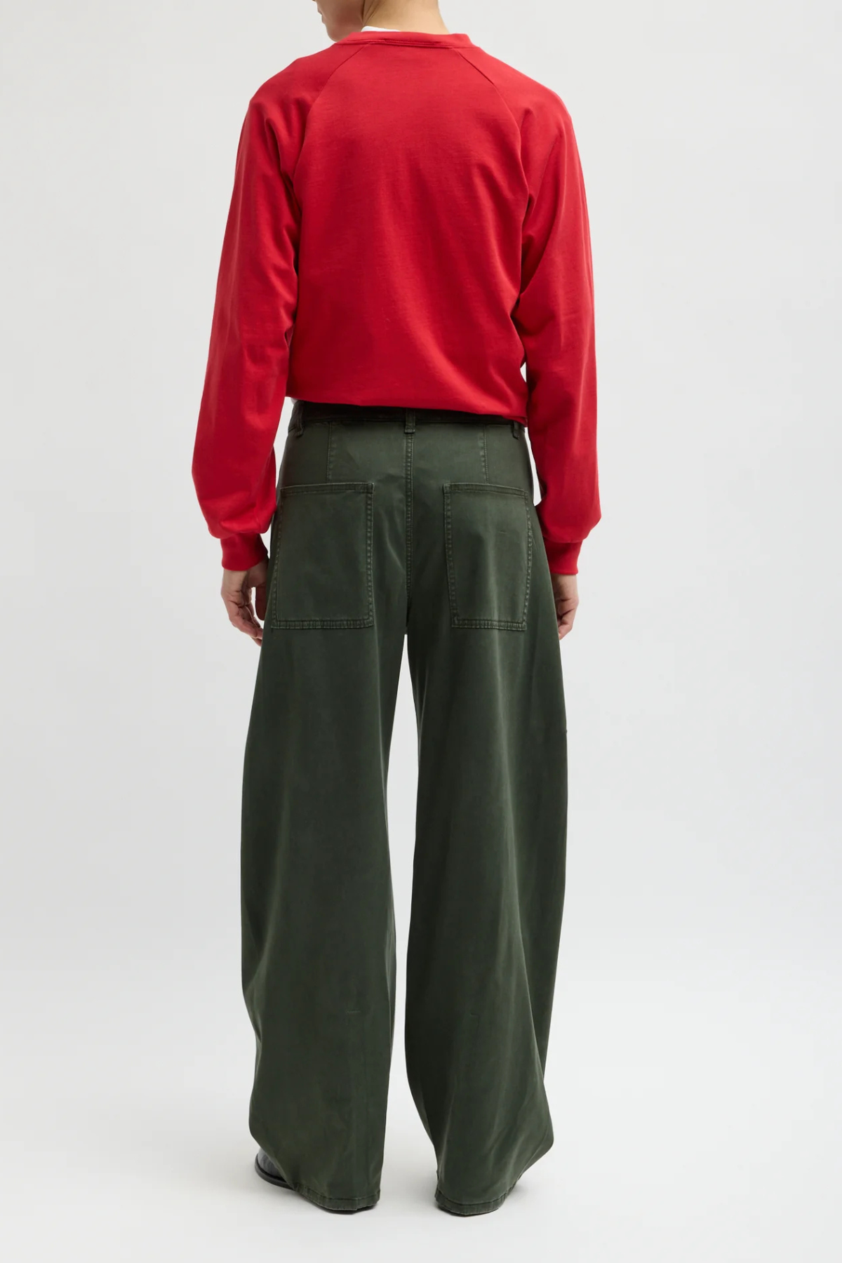 Tibi Reactive Garment Dyed Stretch Twill Sid Pant - Army Green